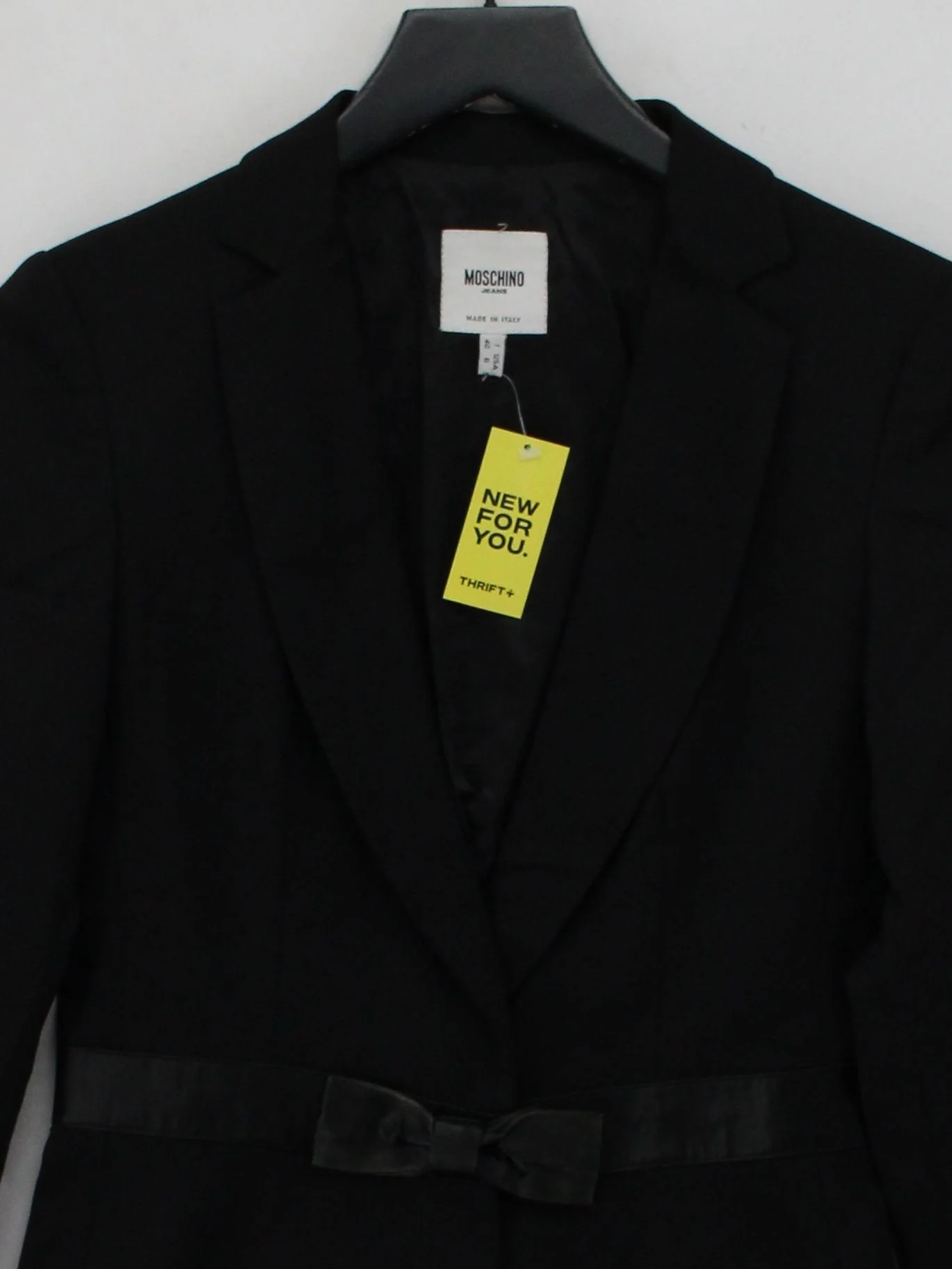 Moschino Women's Blazer UK 6 Black Polyester with Wool, Elastane Overcoat - Image 3