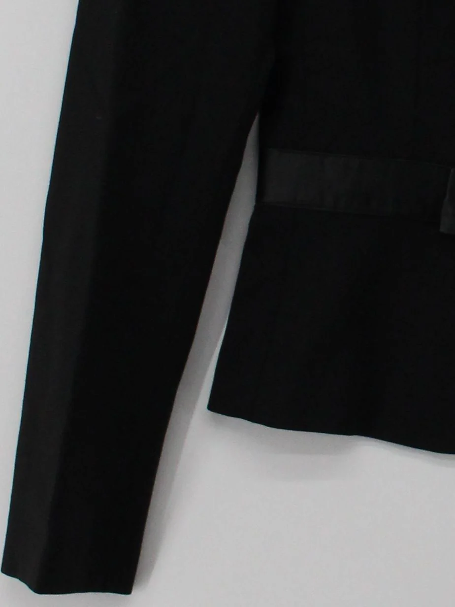 Moschino Women's Blazer UK 6 Black Polyester with Wool, Elastane Overcoat - Image 4