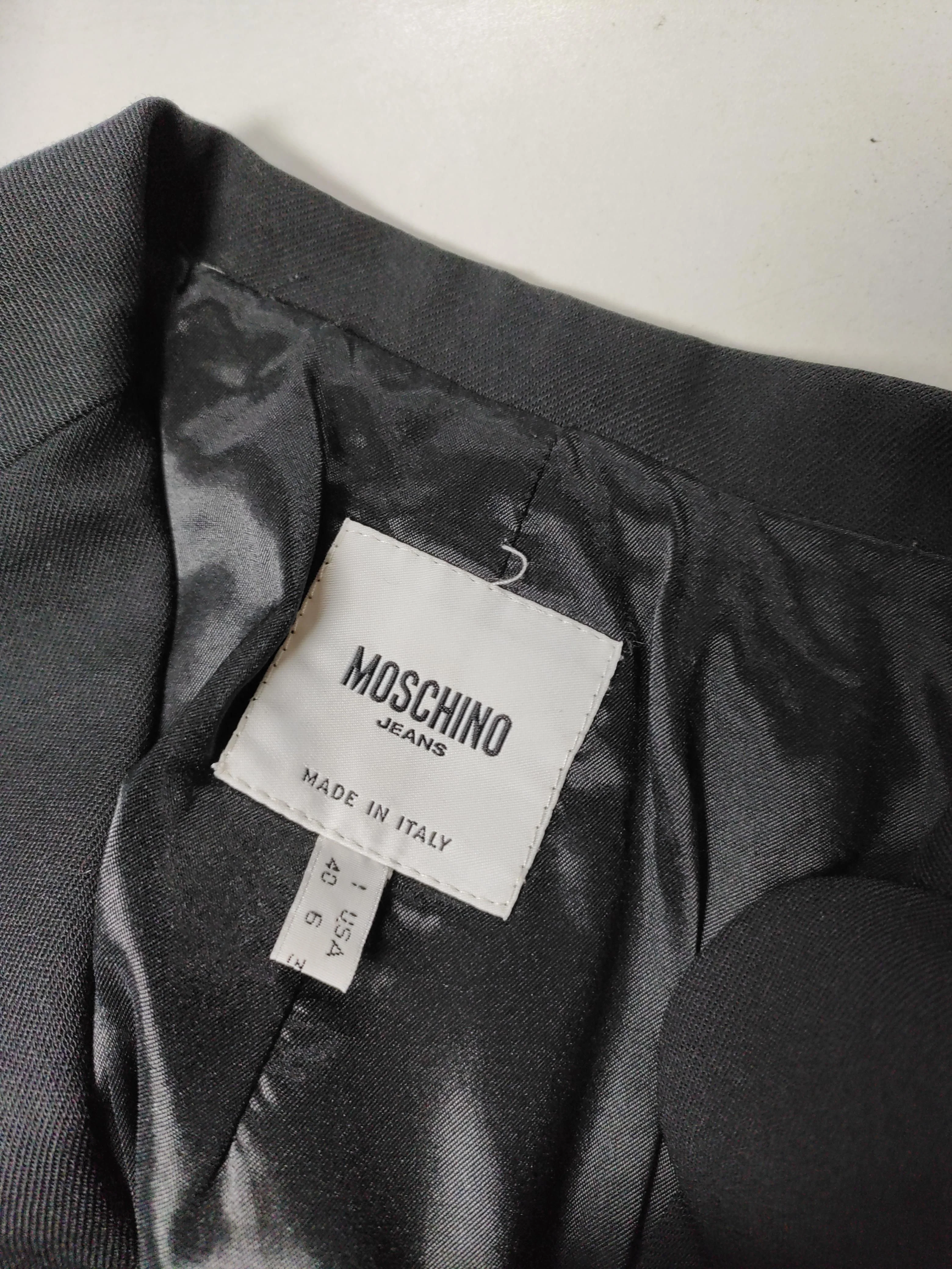 Moschino Women's Blazer UK 6 Black Polyester with Wool, Elastane Overcoat - Image 5