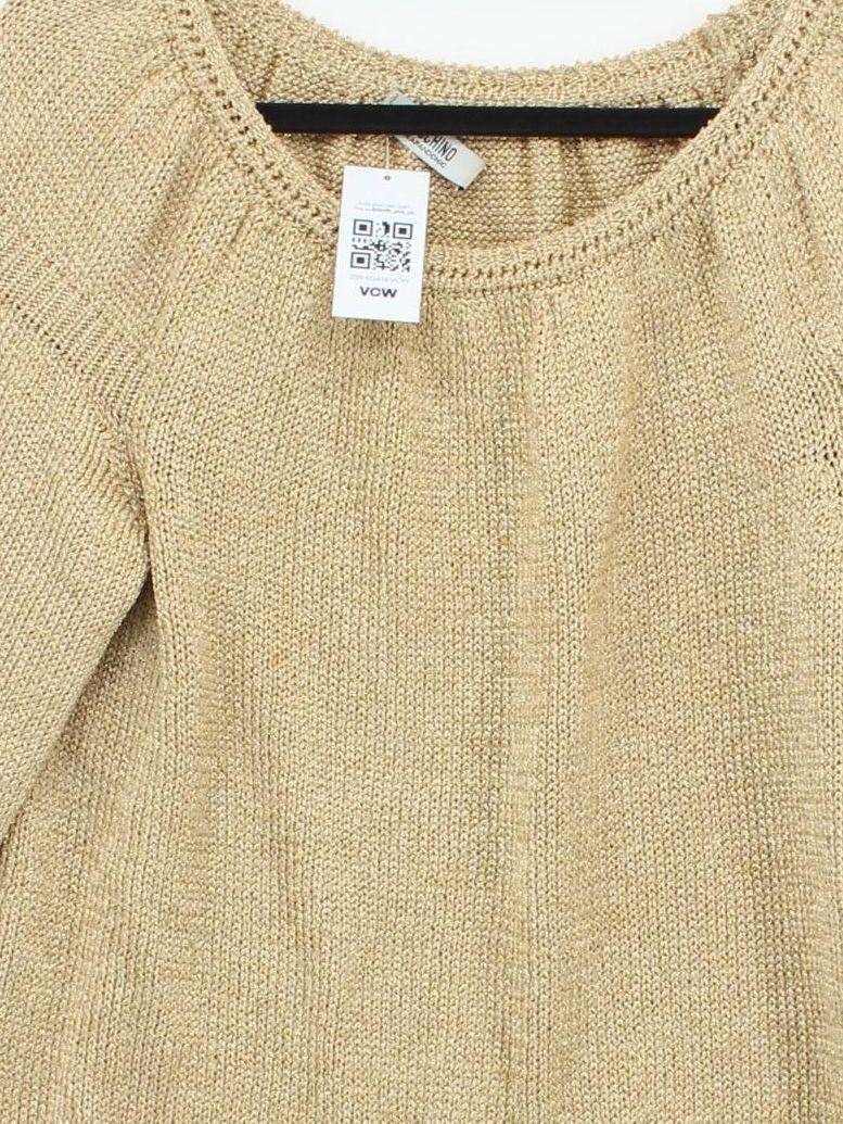 Moschino Women's Jumper UK 14 Gold Acetate with Polyester, Polyamide Pullover - Image 3