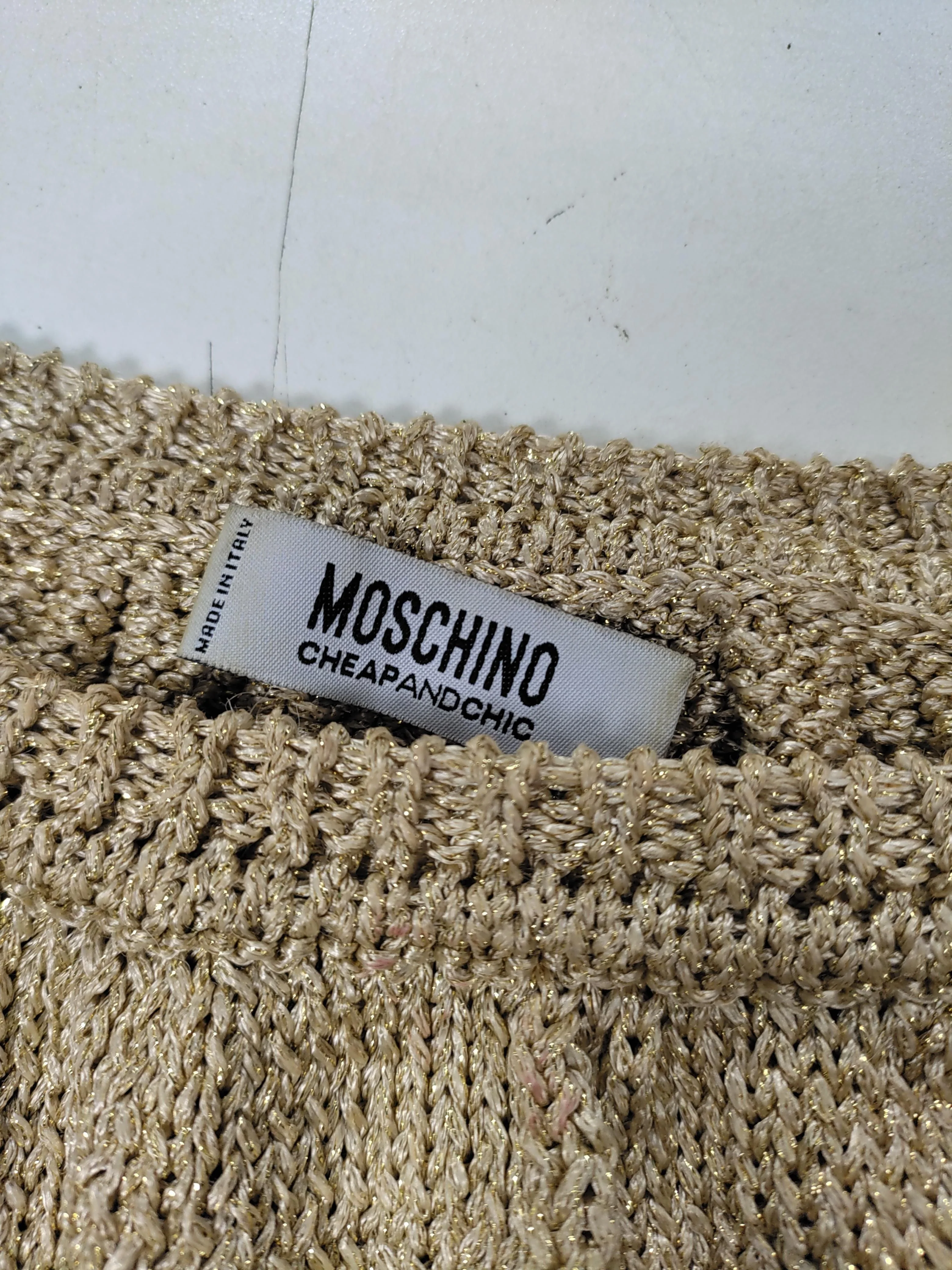 Moschino Women's Jumper UK 14 Gold Acetate with Polyester, Polyamide Pullover - Image 5
