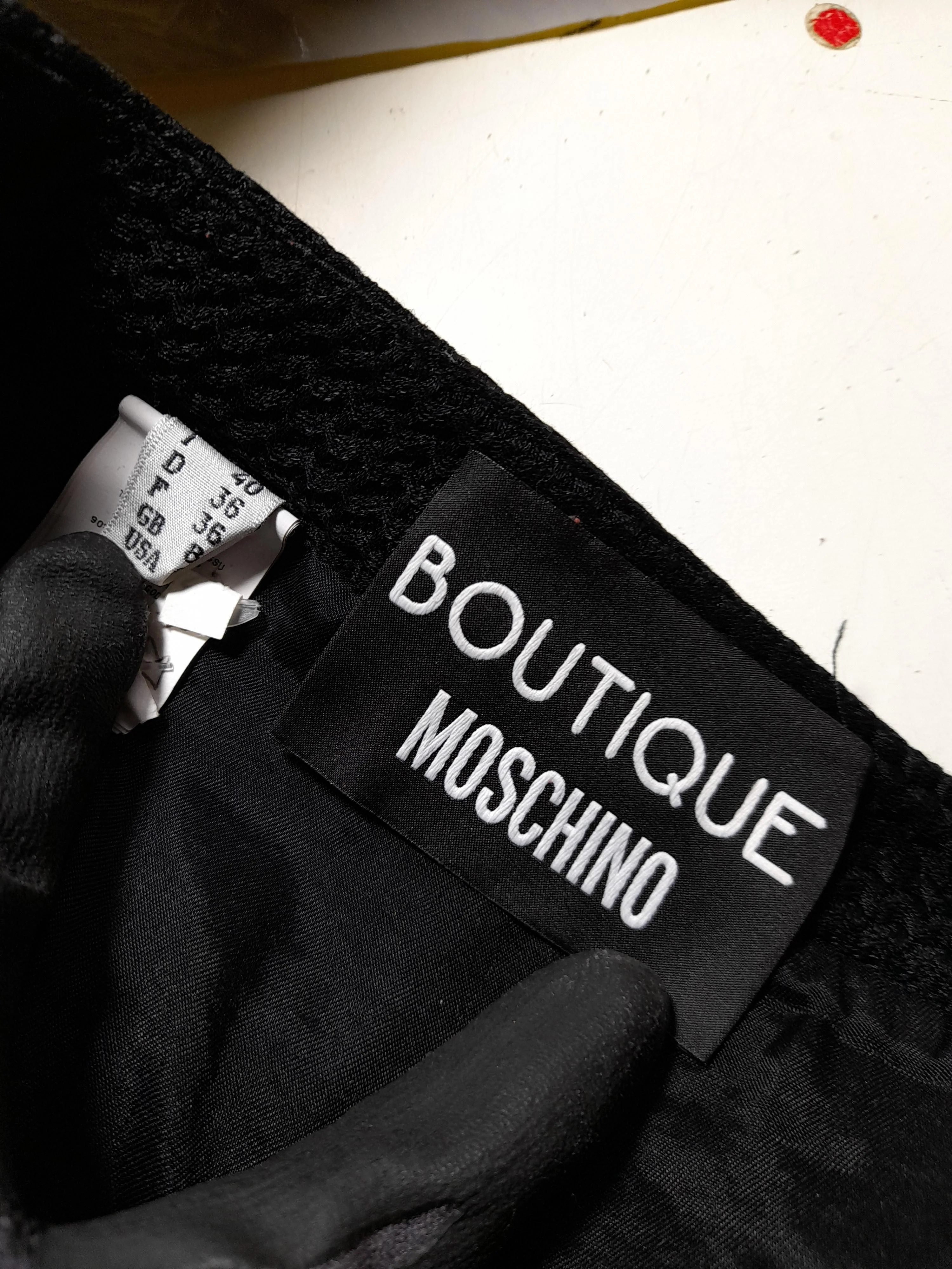 Moschino Women's Midi Skirt UK 8 Black Cotton with Polyester Straight & Pencil - Image 5