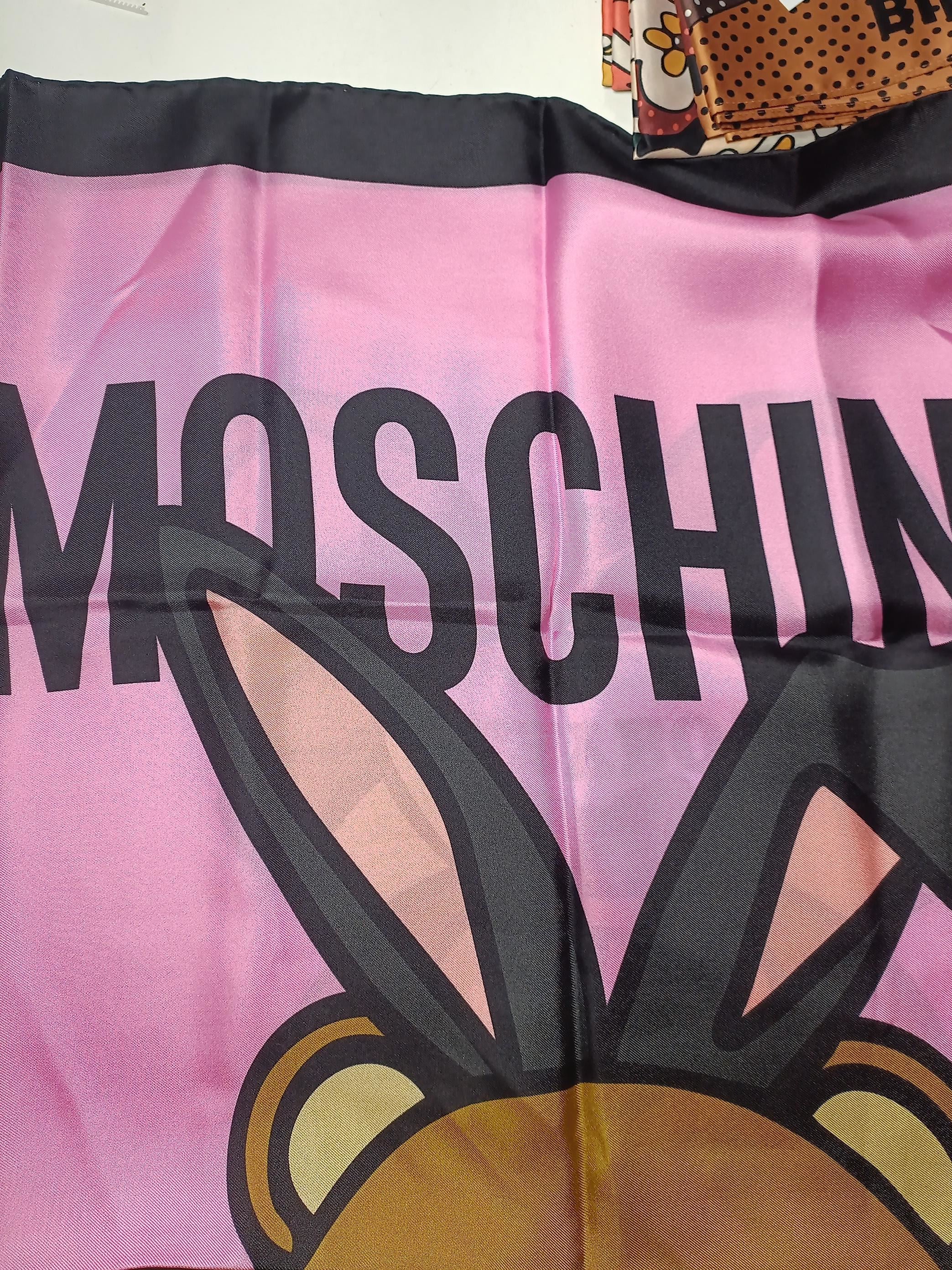 Moschino Women's Scarf Pink Graphic 100% Other Rectangle Scarf - Image 5
