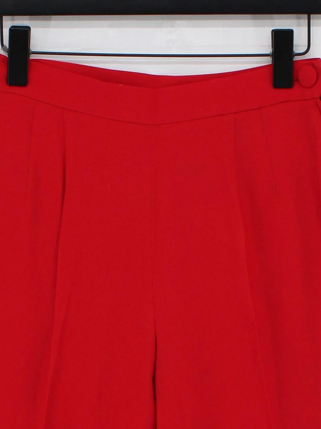 Moschino Women's Suit Trousers UK 12 Red Acetate with Rayon Tapered Dress Pants - Image 3