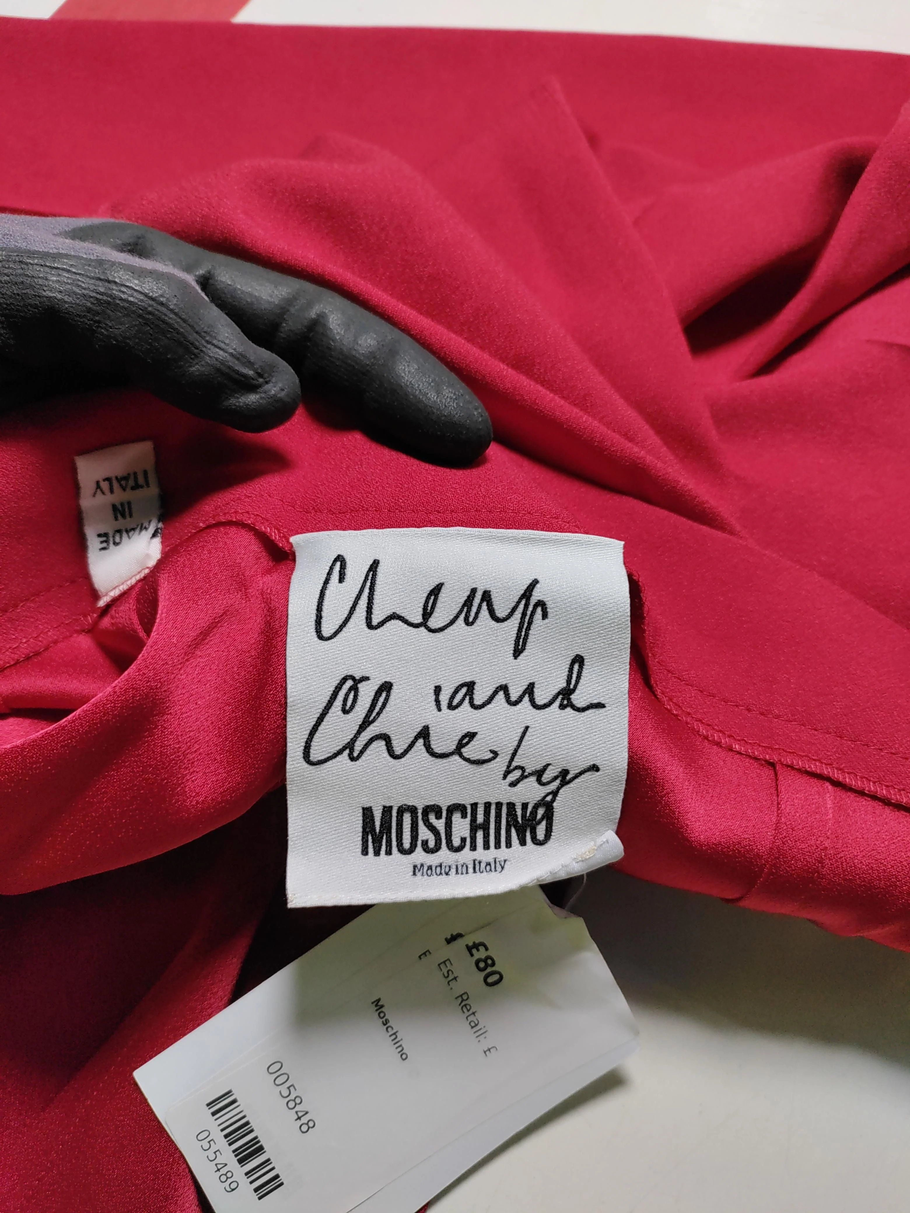Moschino Women's Suit Trousers UK 12 Red Acetate with Rayon Tapered Dress Pants - Image 6