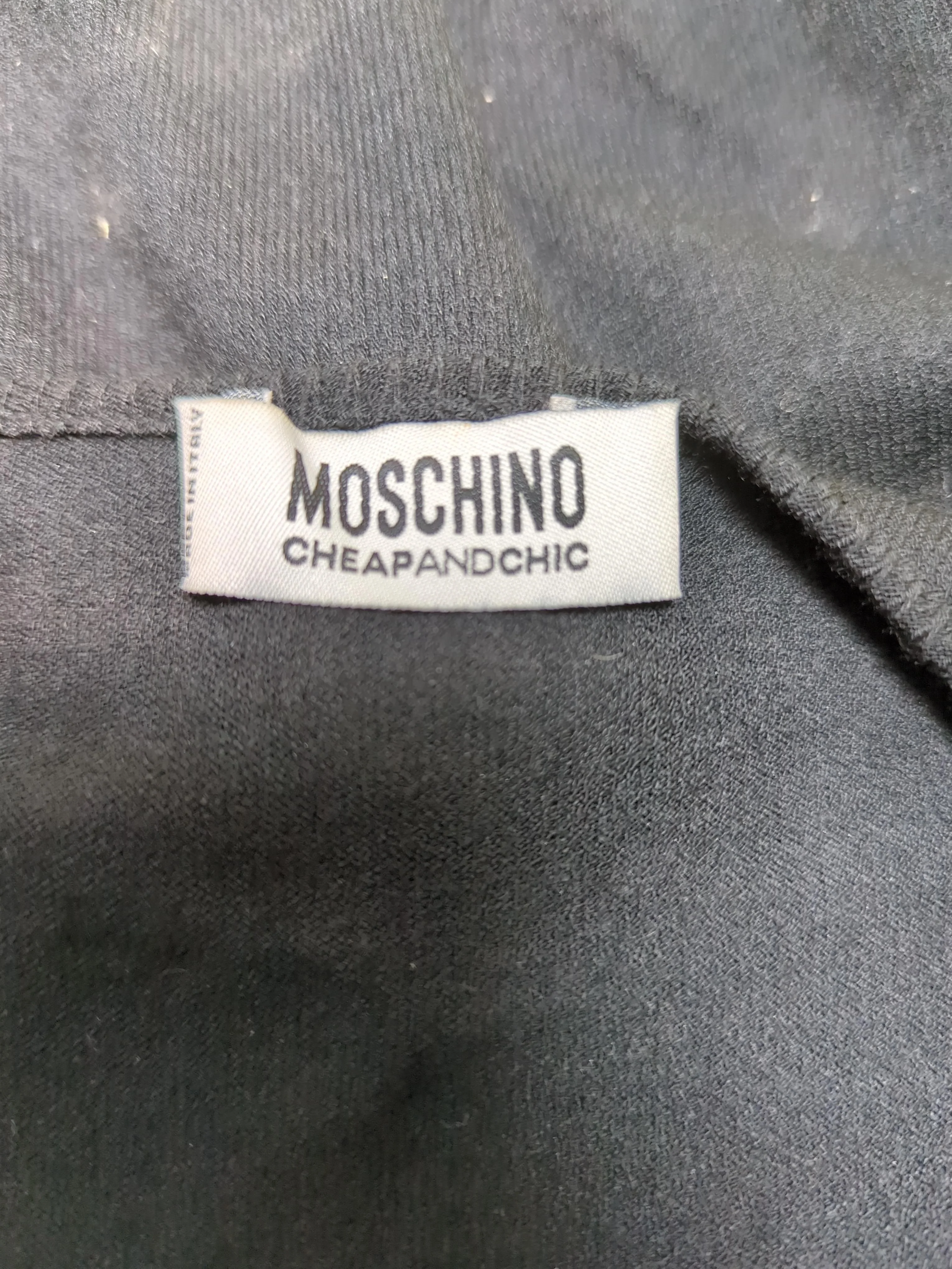 Moshchino Cheap And Chic Women's T-Shirt UK 14 Black Rayon - Image 5