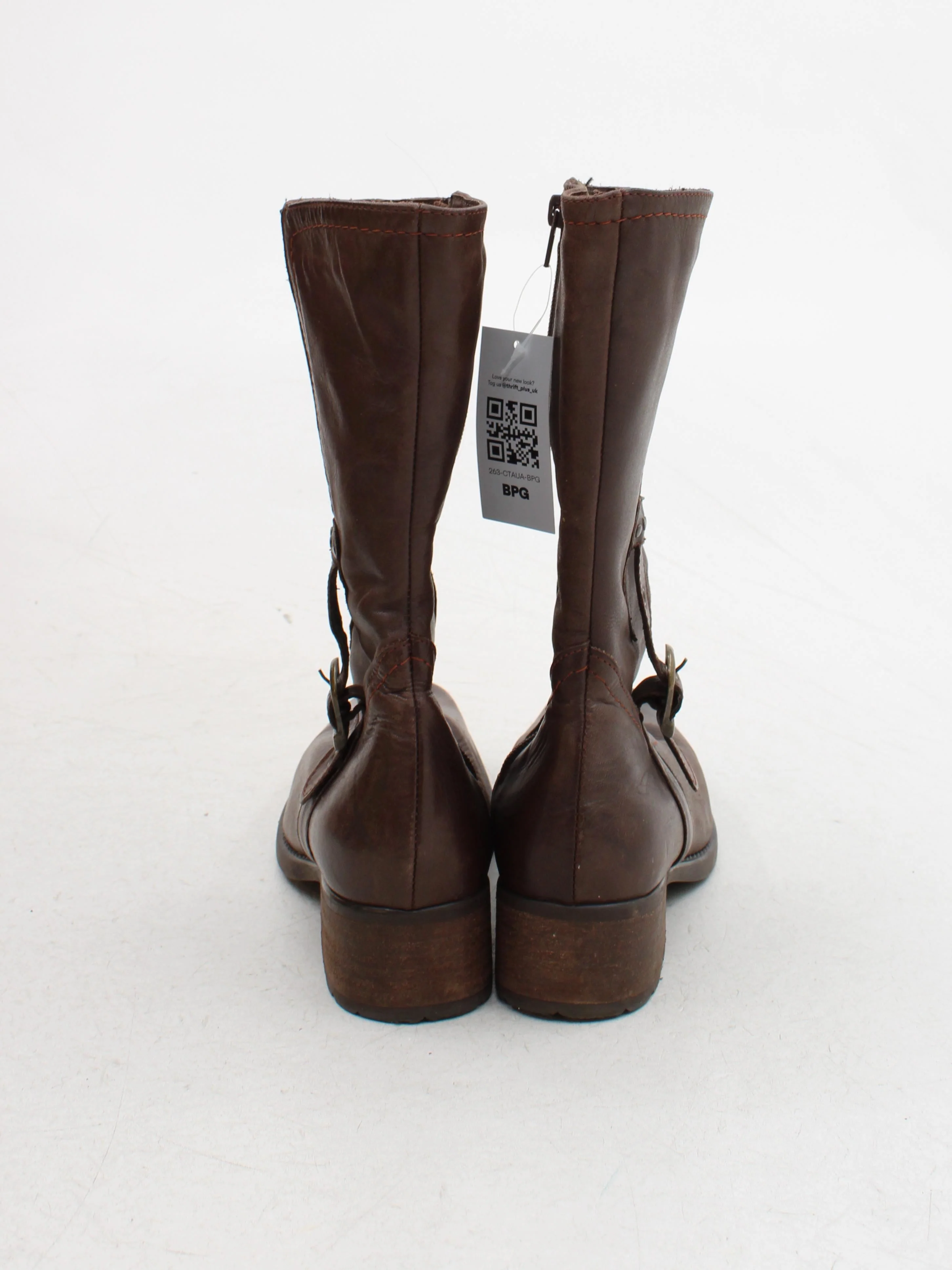 Moshulu Women's Boots UK 6.5 Brown 100% Leather Combat - Image 3