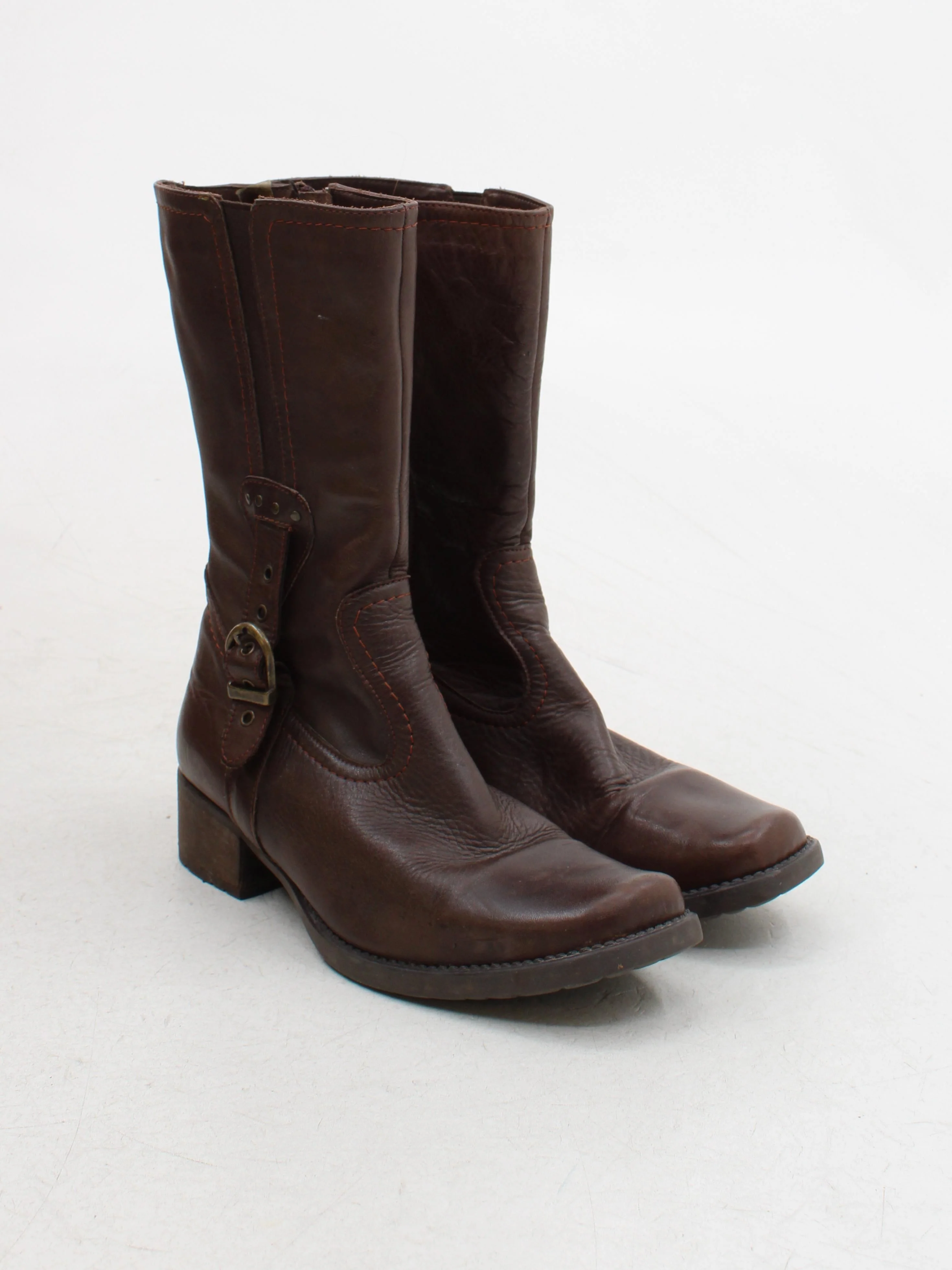 Moshulu Women's Boots UK 6.5 Brown 100% Leather Combat - Image 4