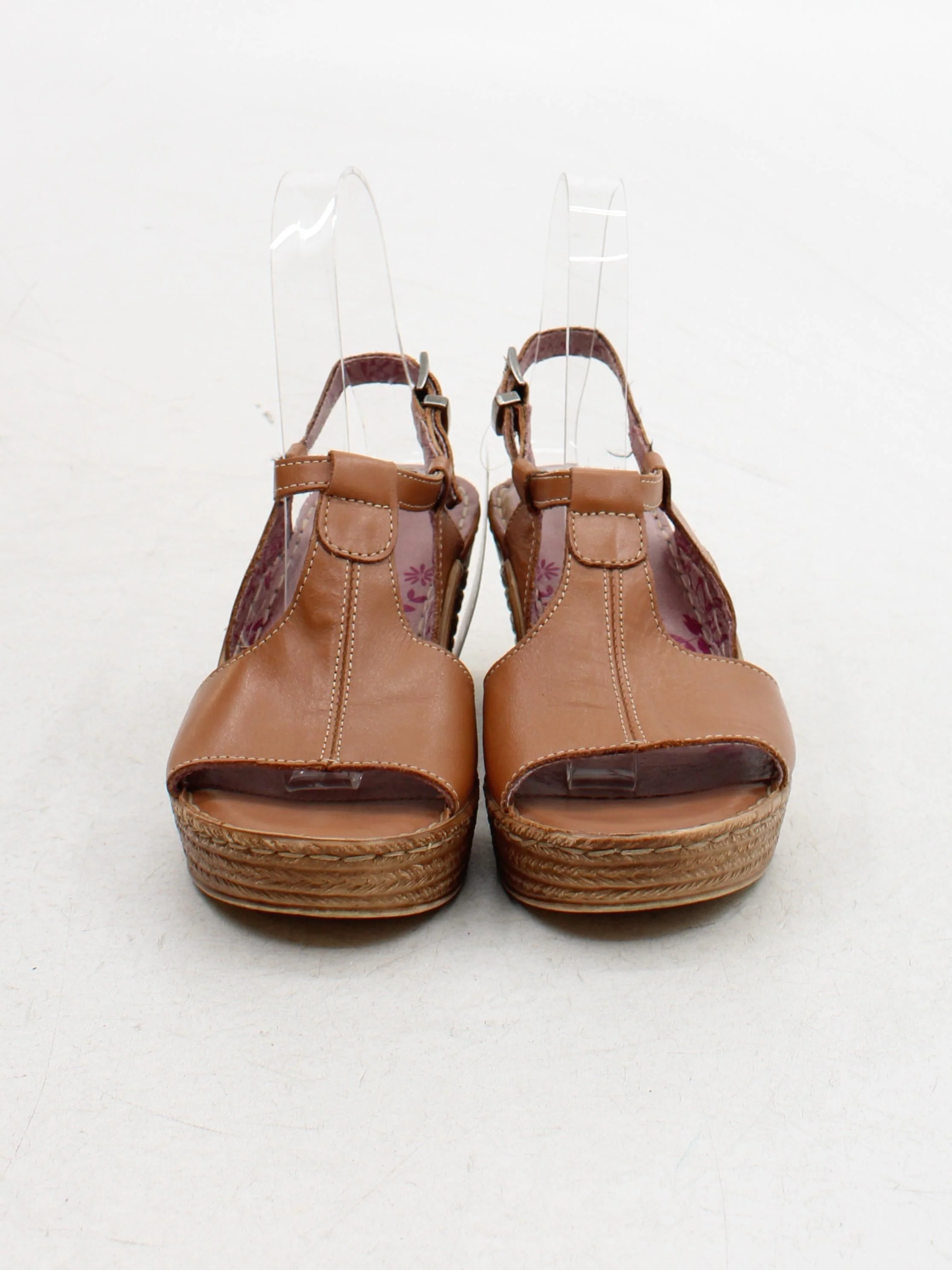 Moshulu Women's Sandals UK 4 Tan Floral 100% Leather Espadrille - Image 2