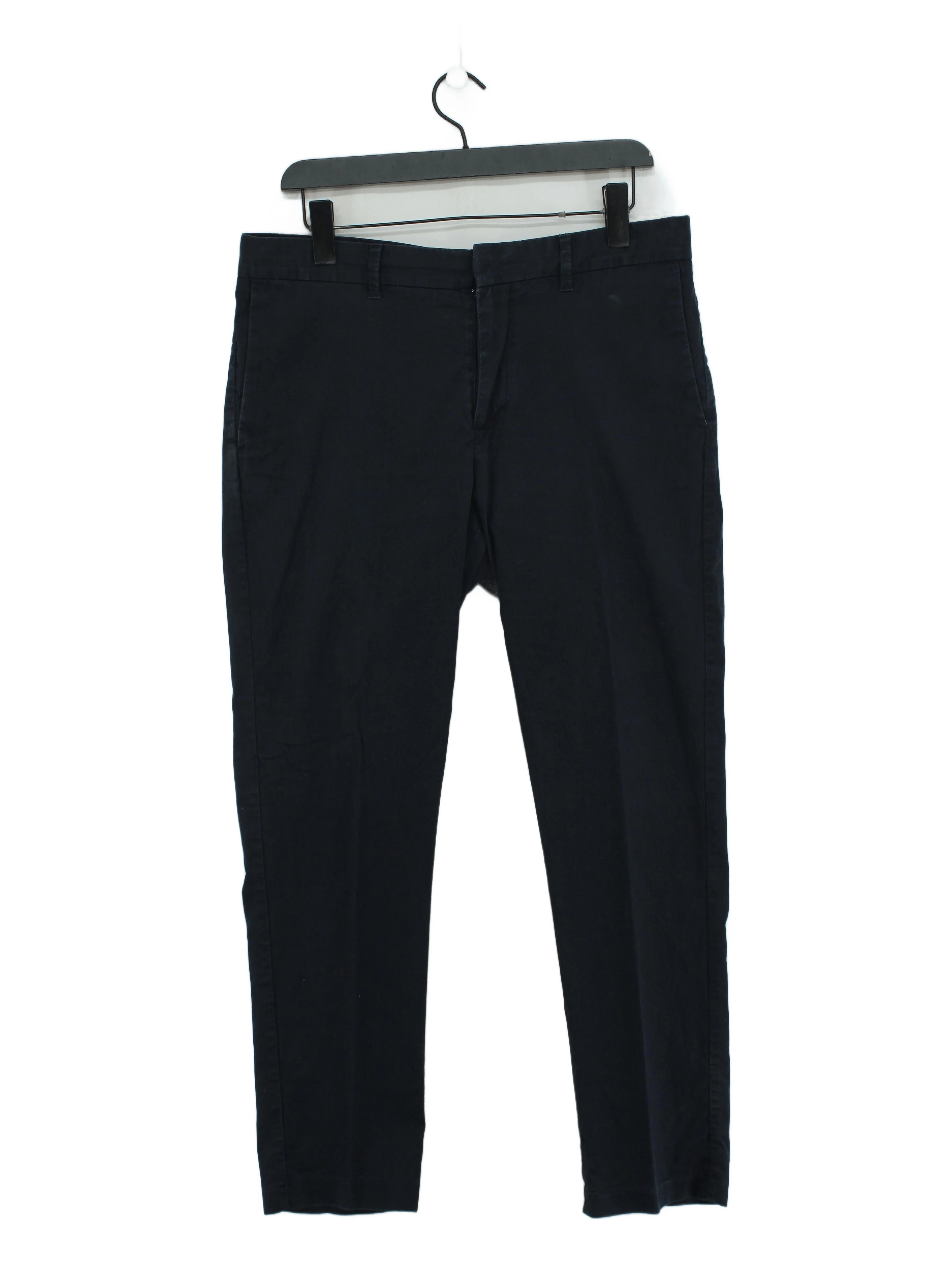Moss Bros Men's Trousers S Blue Cotton with Lyocell Modal, Spandex Tapered Chino
