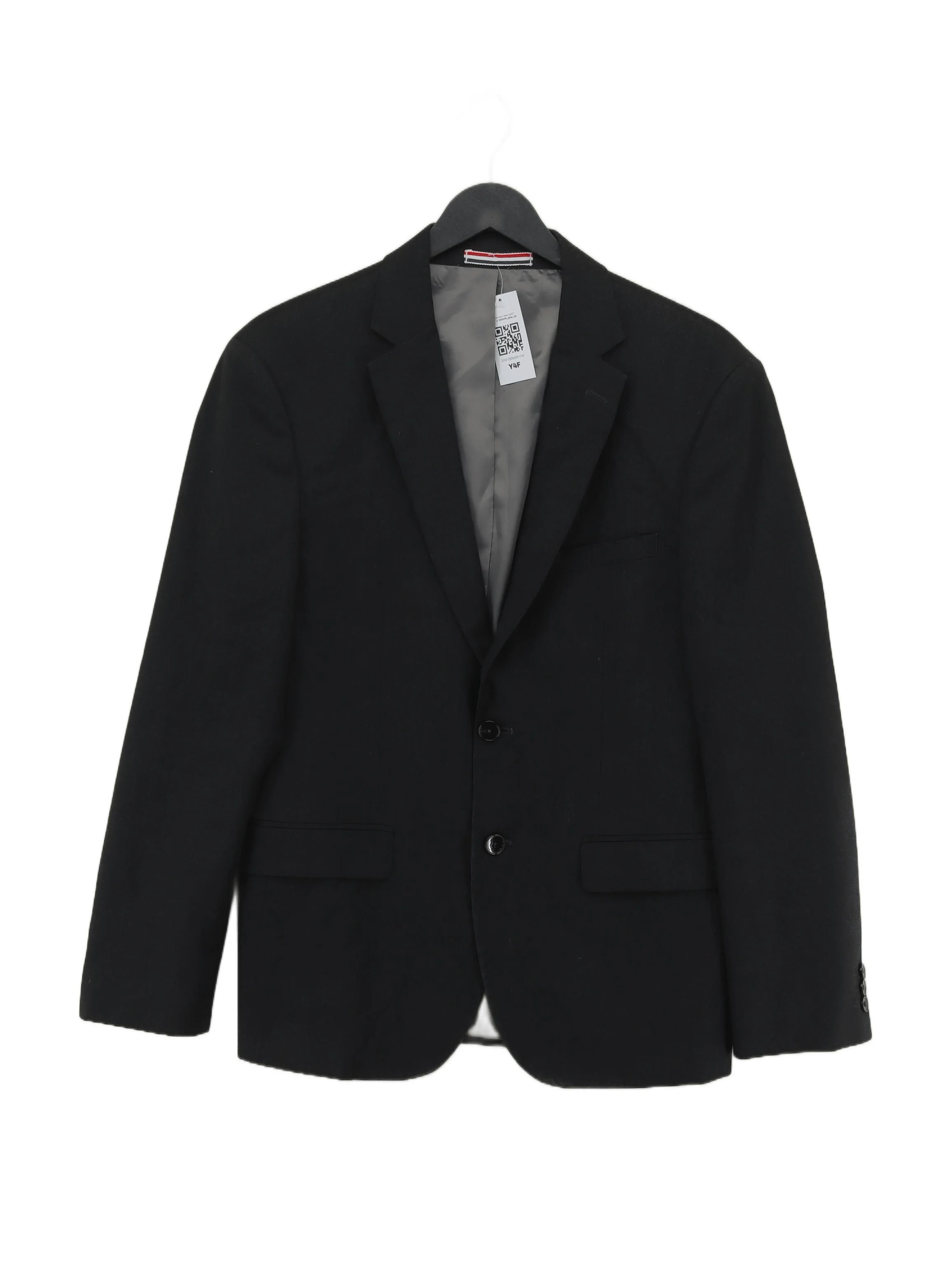 Moss London Men's Blazer Chest: 40 in Black Polyester