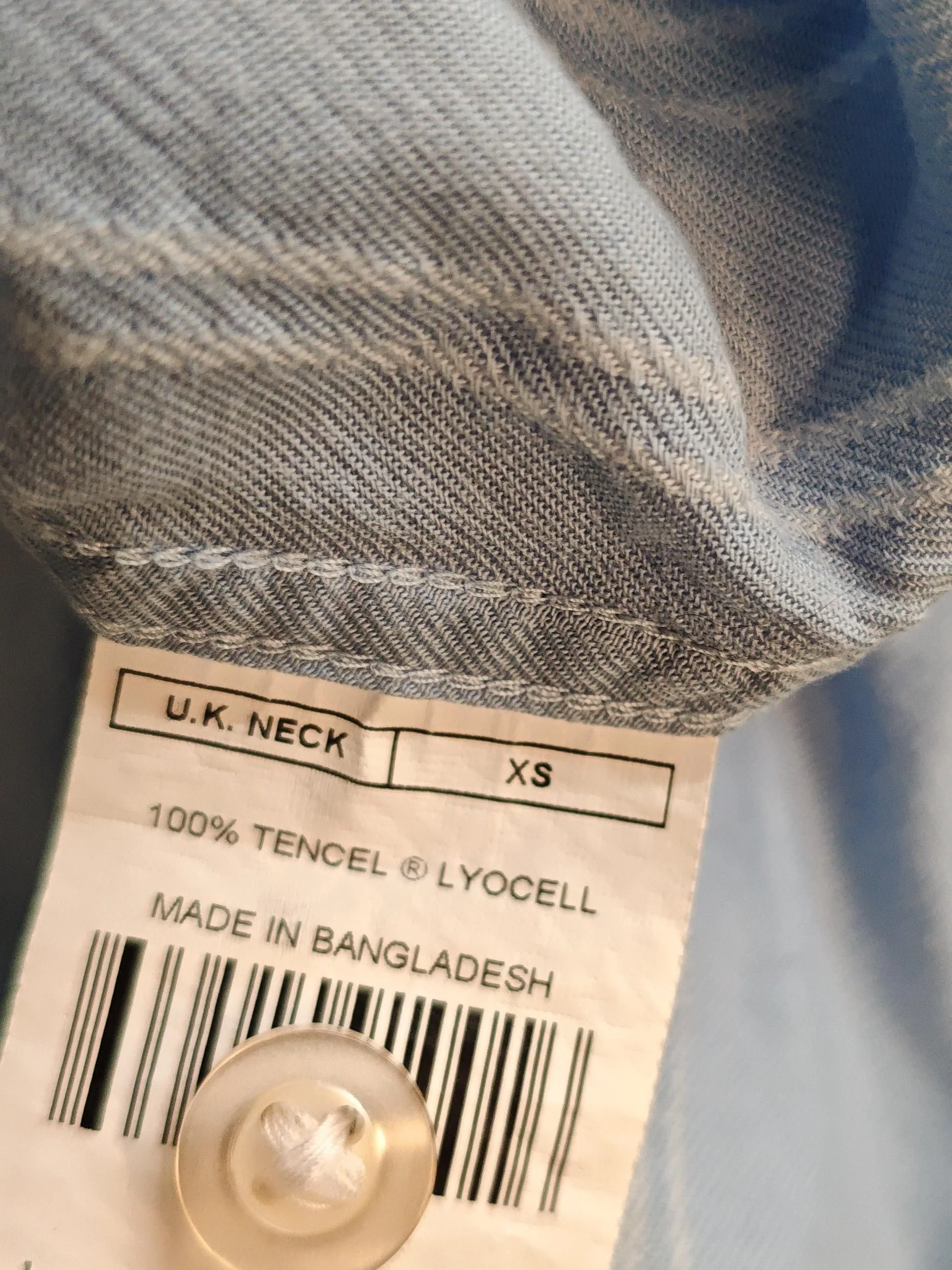 Moss London Men's Shirt XS Blue Striped 100% Lyocell Modal Basic - Image 6