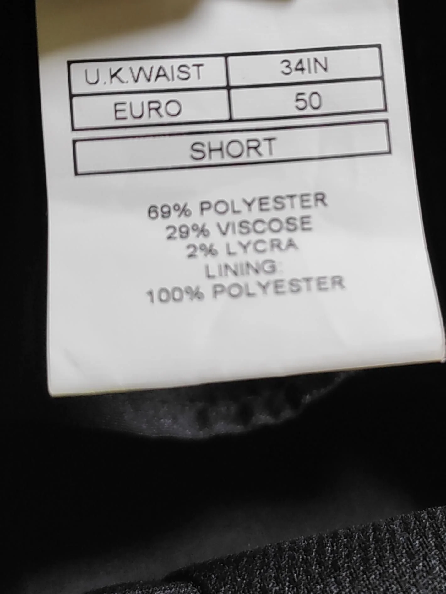 Moss London Men's Suit Trousers W 34 in Black Polyester - Image 6