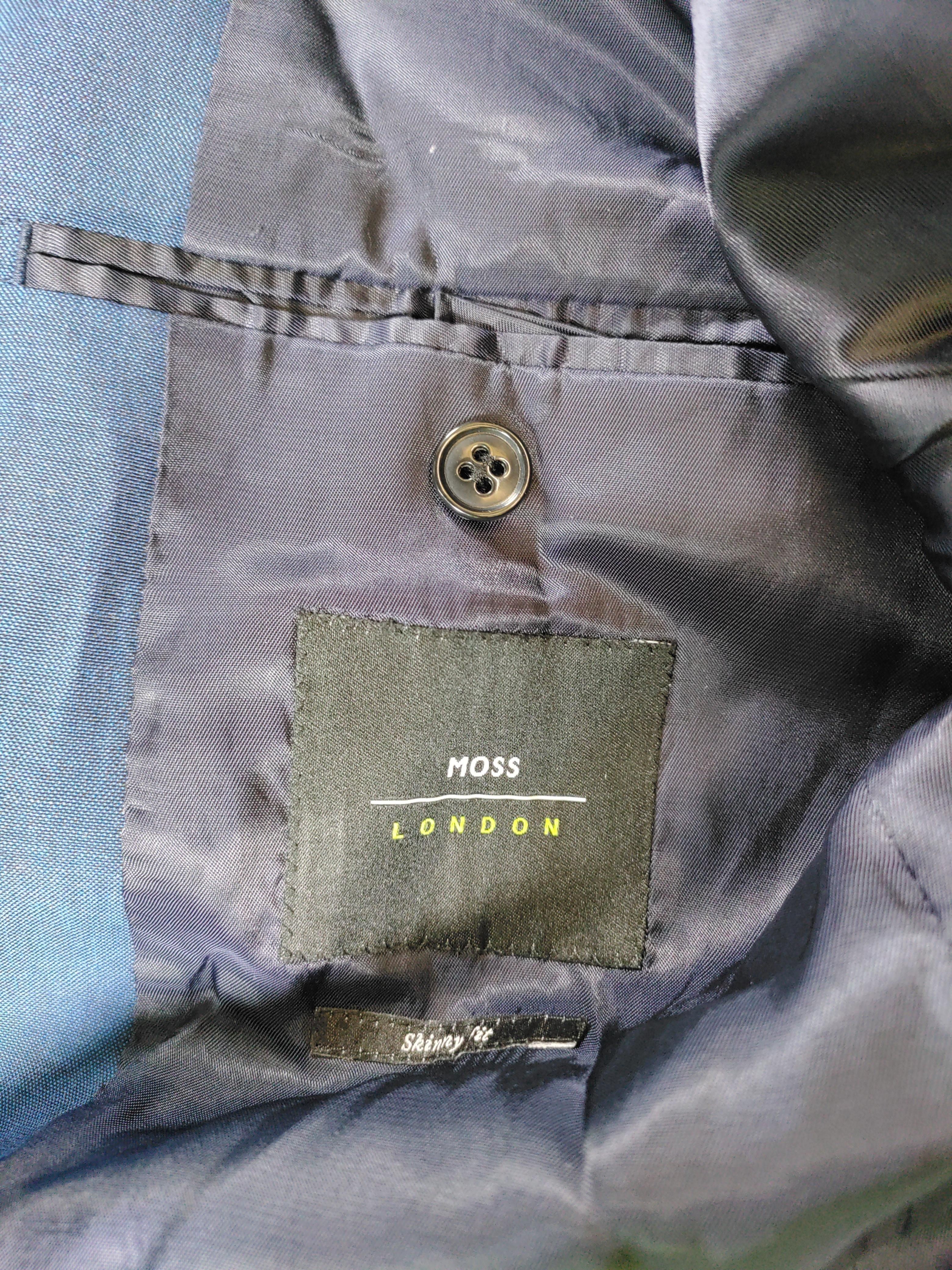 Moss London Men's Two Piece Suit Chest: 38 in Blue Polyester with Wool 2 Piece - Image 6