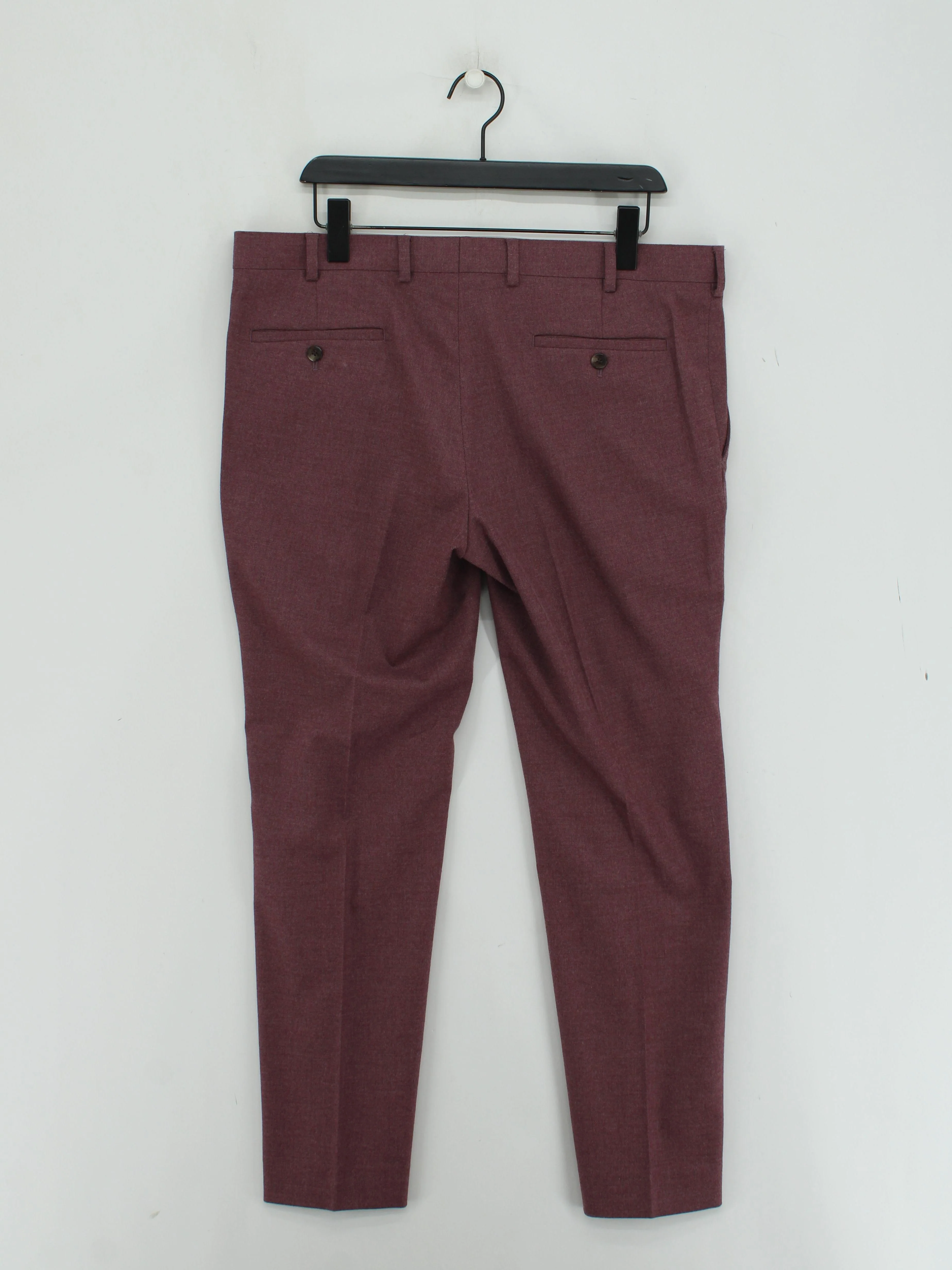 Moss Men's Trousers W 36 in Red Polyester with Viscose, Elastane Skinny Chino - Image 2