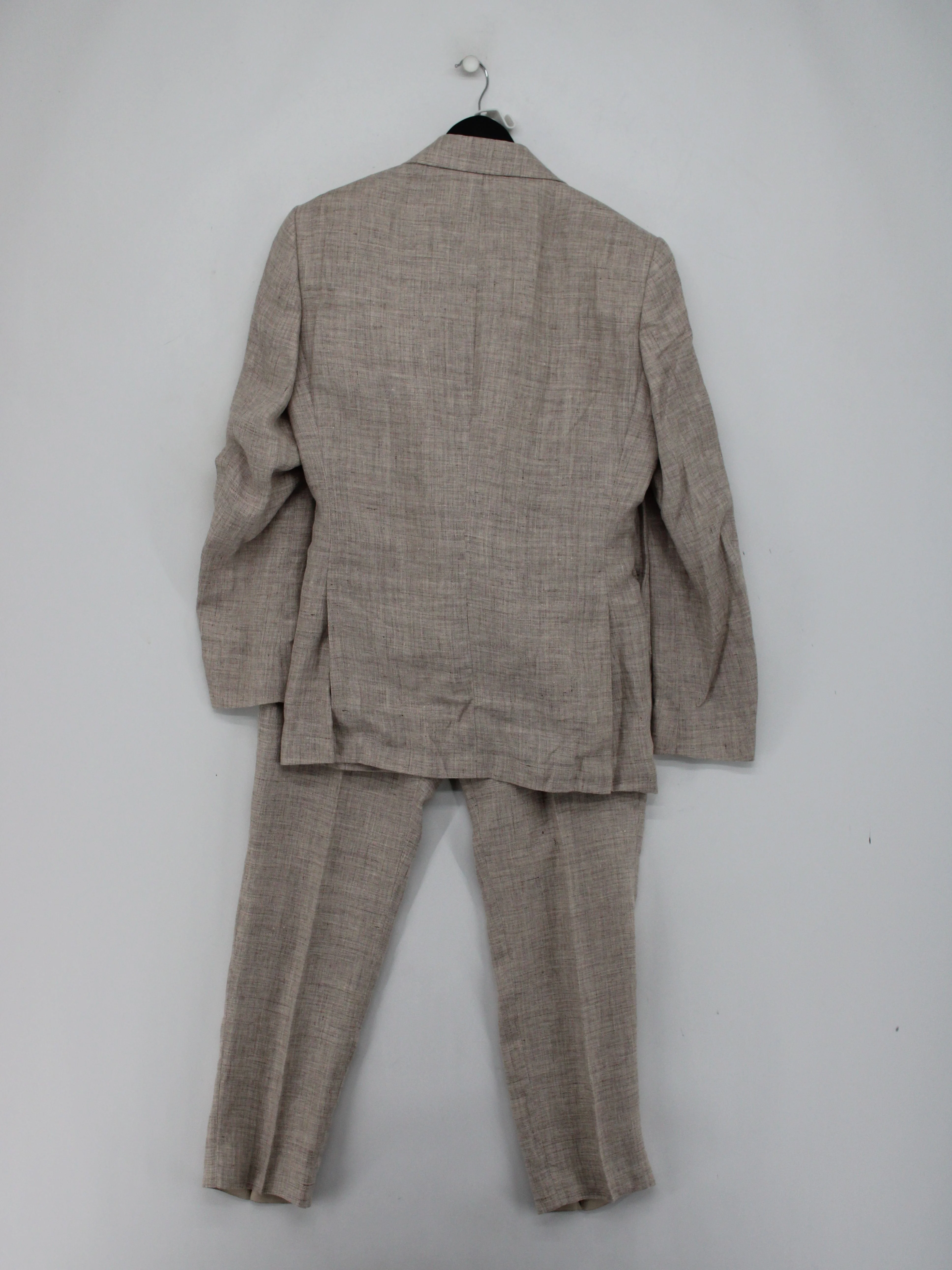 Moss Men's Two Piece Suit Chest: 46 in Tan Linen with Polyester 2 Piece - Image 2