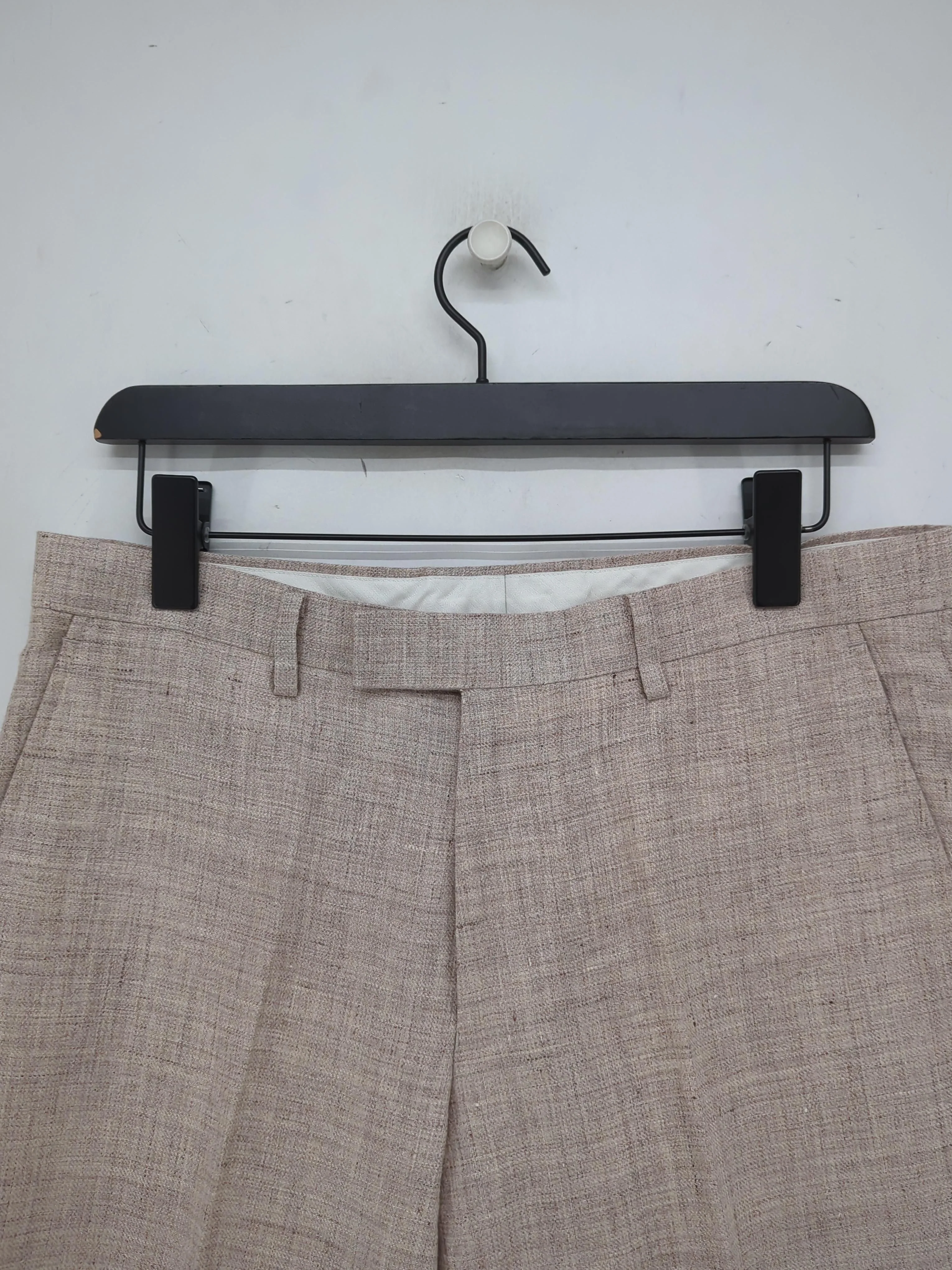 Moss Men's Two Piece Suit Chest: 46 in Tan Linen with Polyester 2 Piece - Image 5