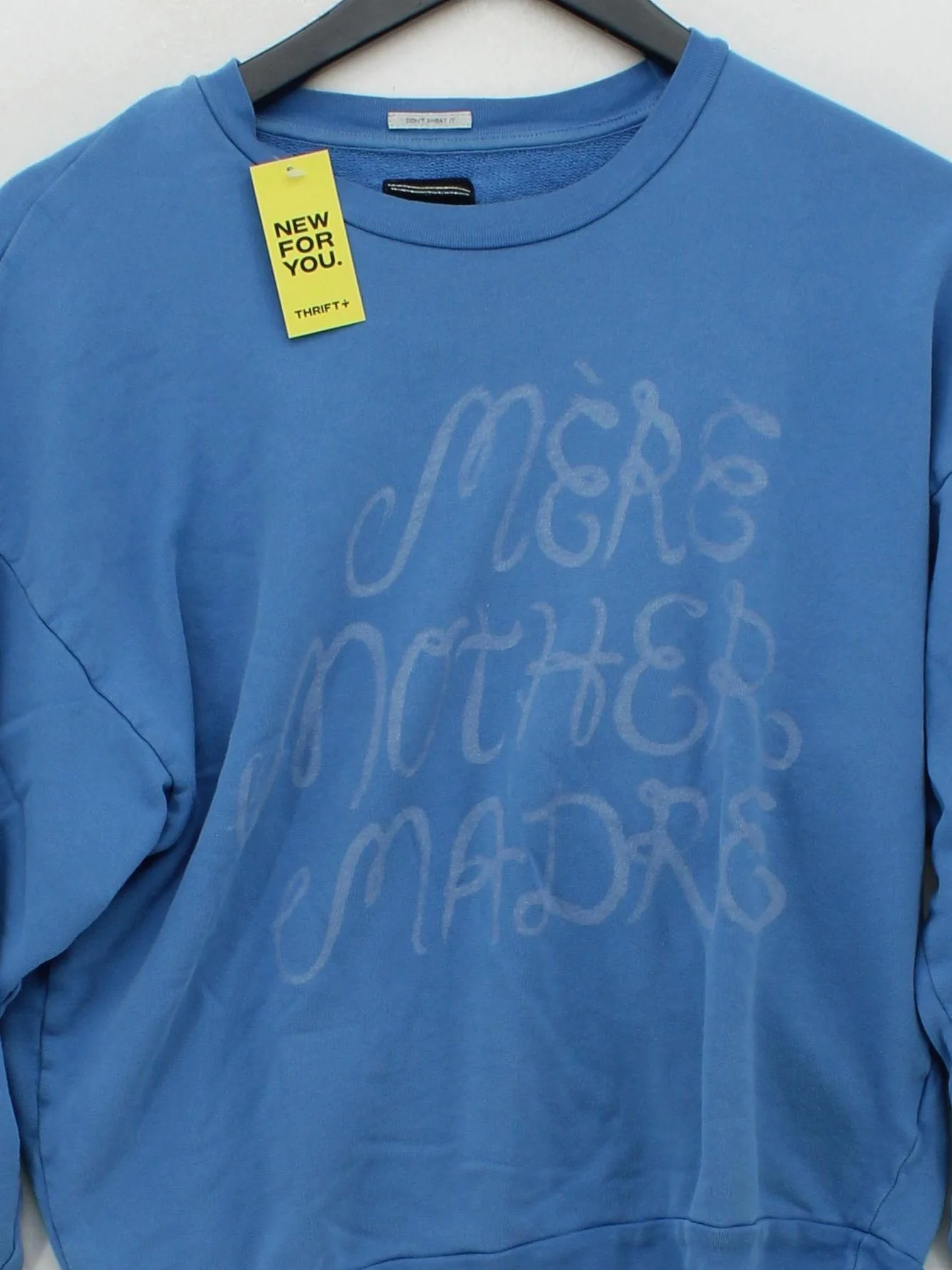 Mother Women's Hoodie S Blue Graphic 100% Cotton Pullover - Image 3