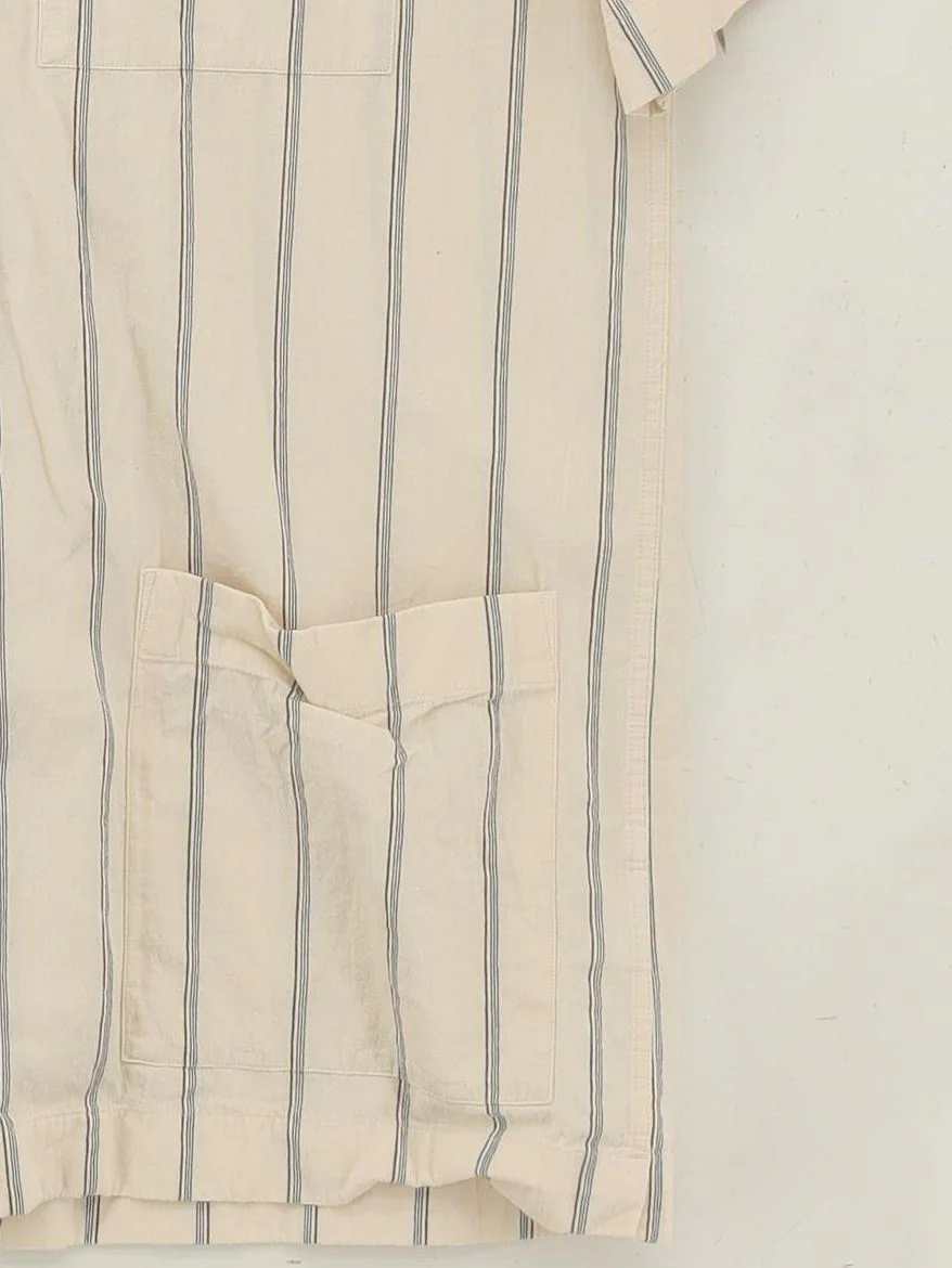 Mr P. Men's Shirt XL Cream Striped 100% Cotton Basic - Image 4