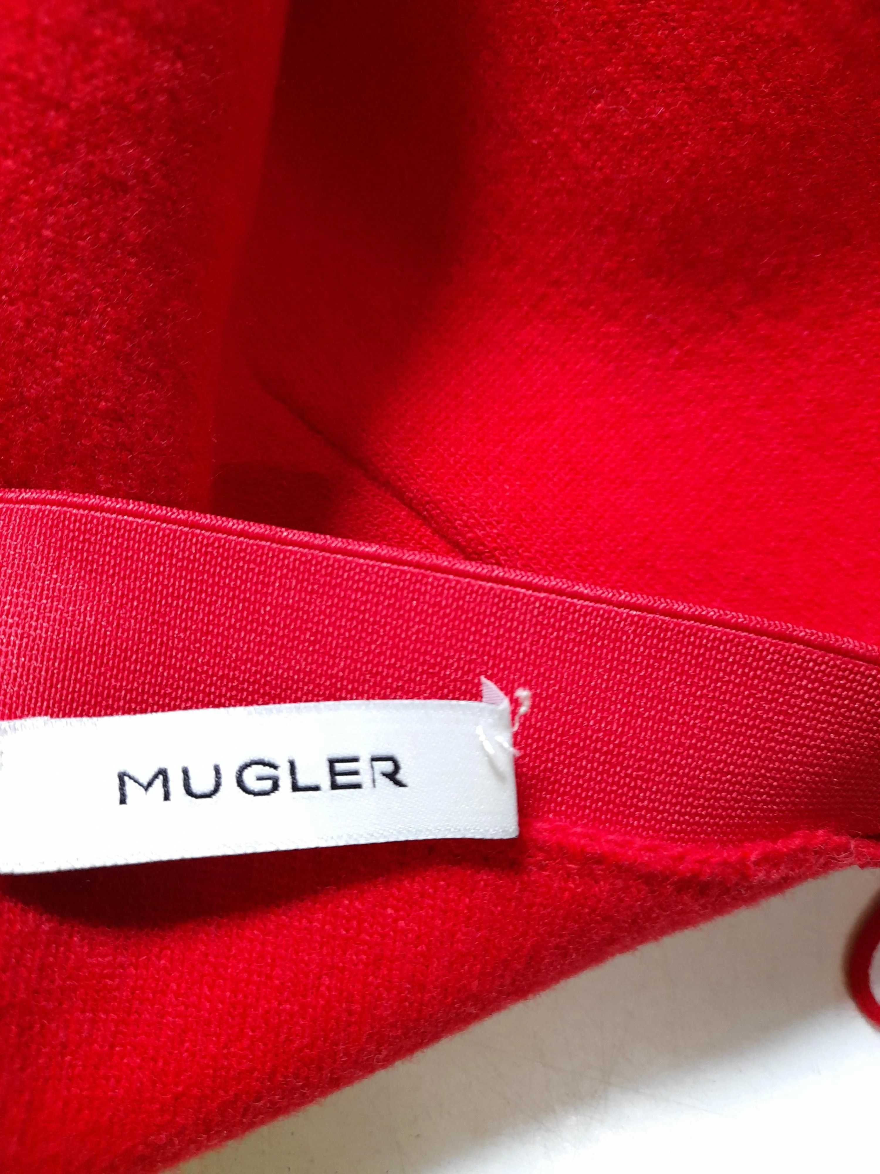MUGLER Women's Mini Skirt L Red 100% Other Short Mini - Image 5