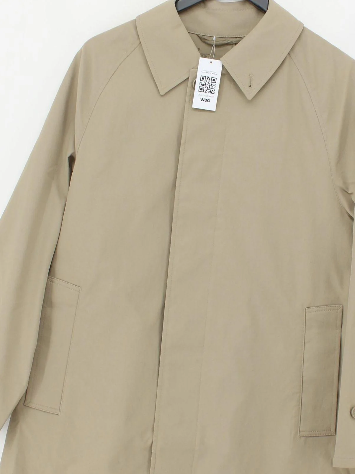 MUJI Men's Coat S Tan Polyester with Elastane Trench Coat - Image 3