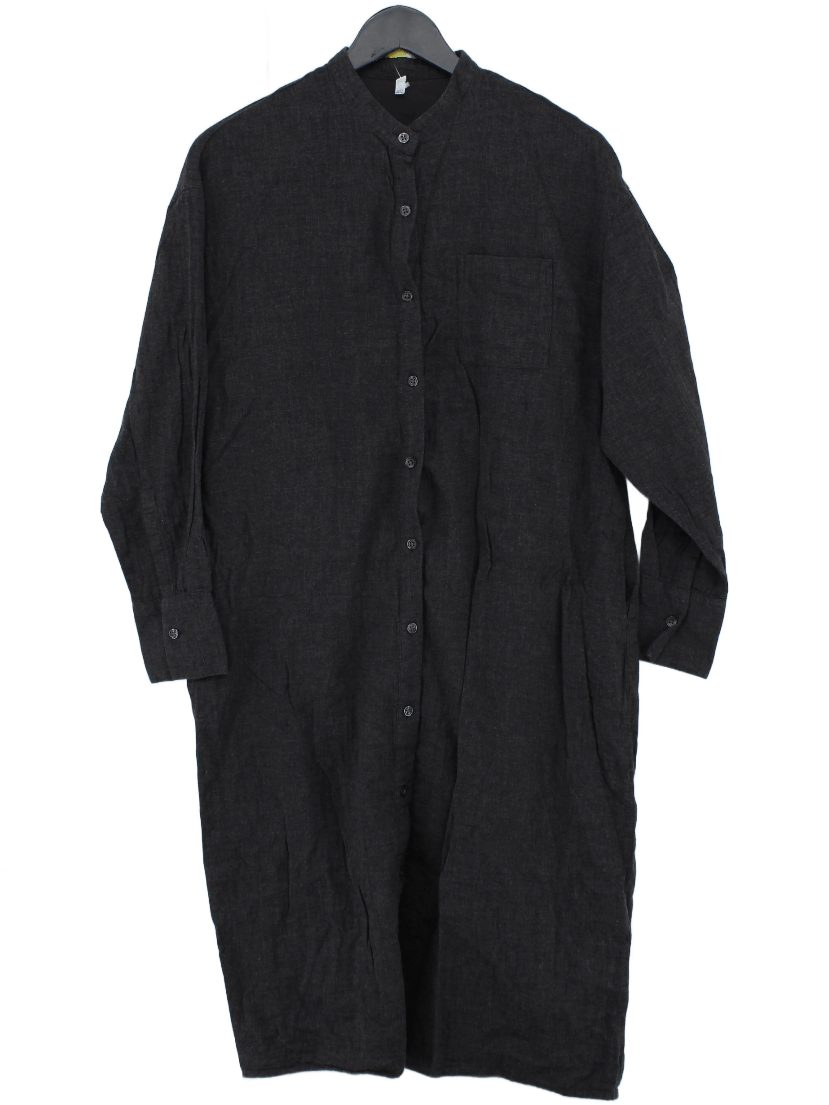 MUJI Shirt Midi Dress XS in Grey