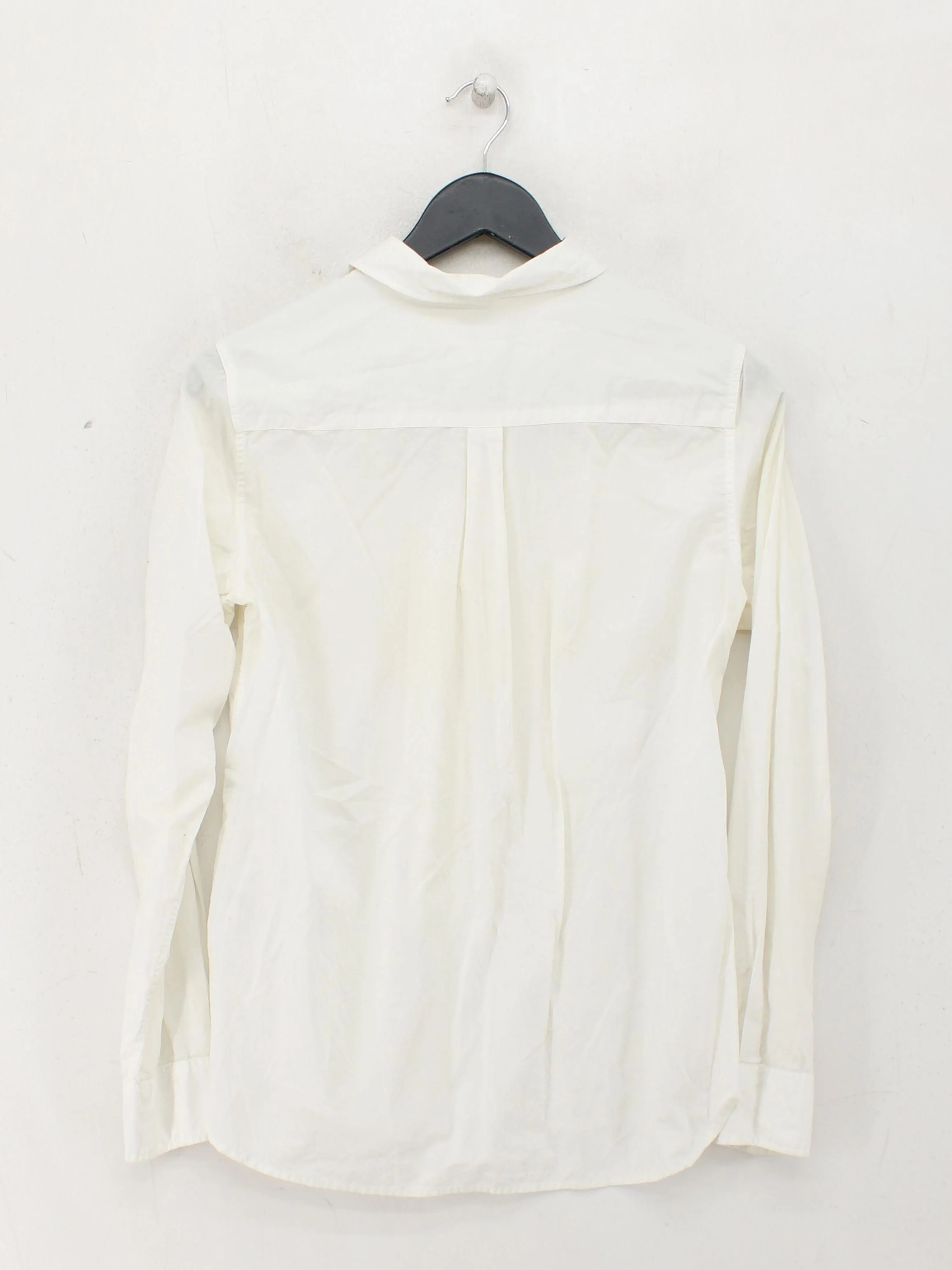 MUJI Women's Shirt M White 100% Cotton Long Sleeve Collared Basic - Image 2