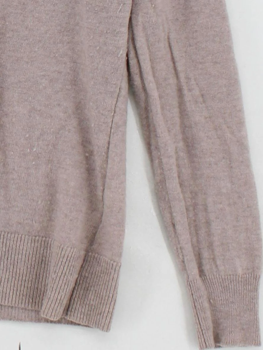 MUNROSPUN Men's Jumper L Tan 100% Wool Crew Neck Pullover - Image 4