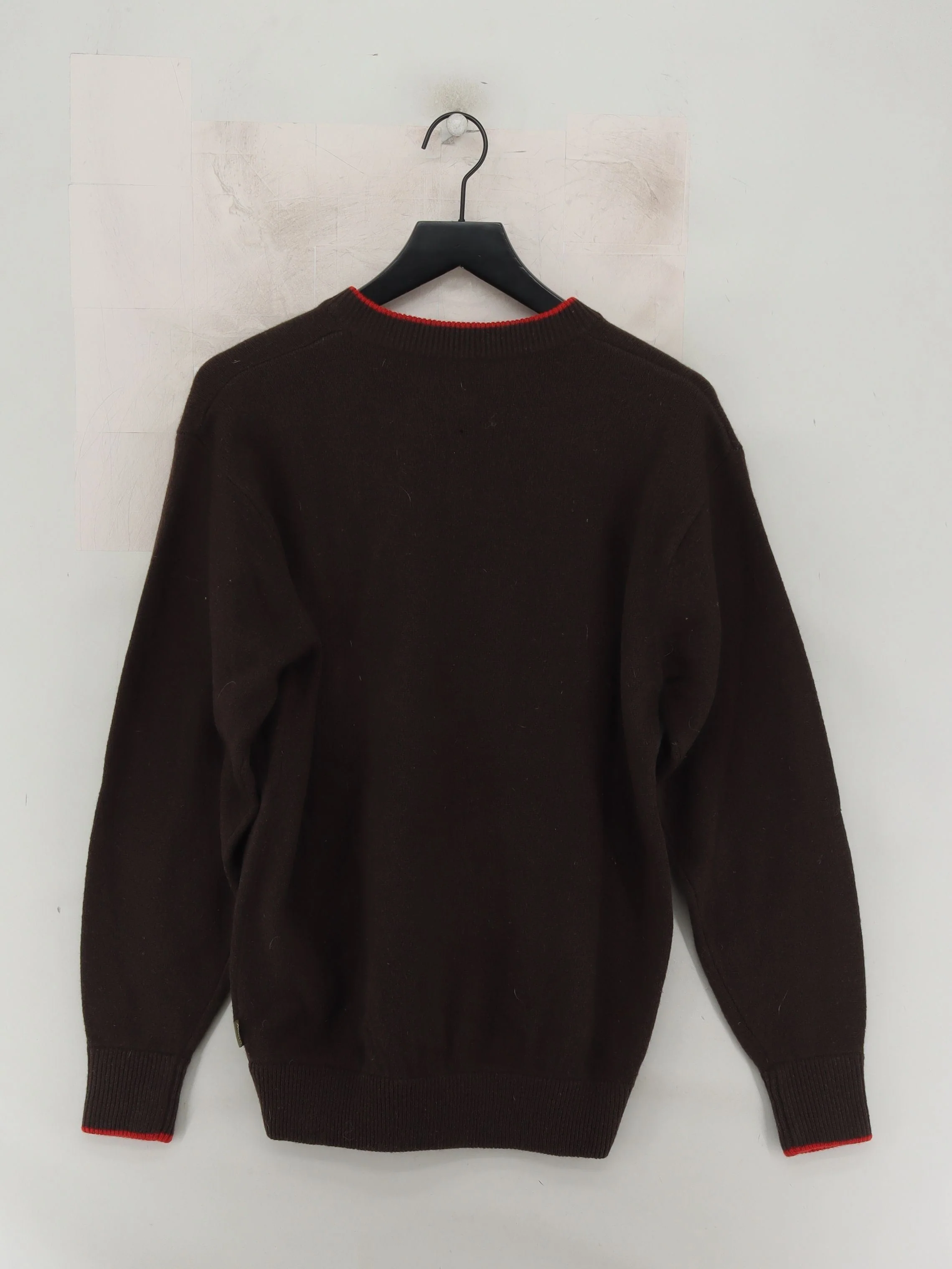 Musto Men's Jumper M Brown 100% Wool V-Neck Pullover New with tags - Image 2