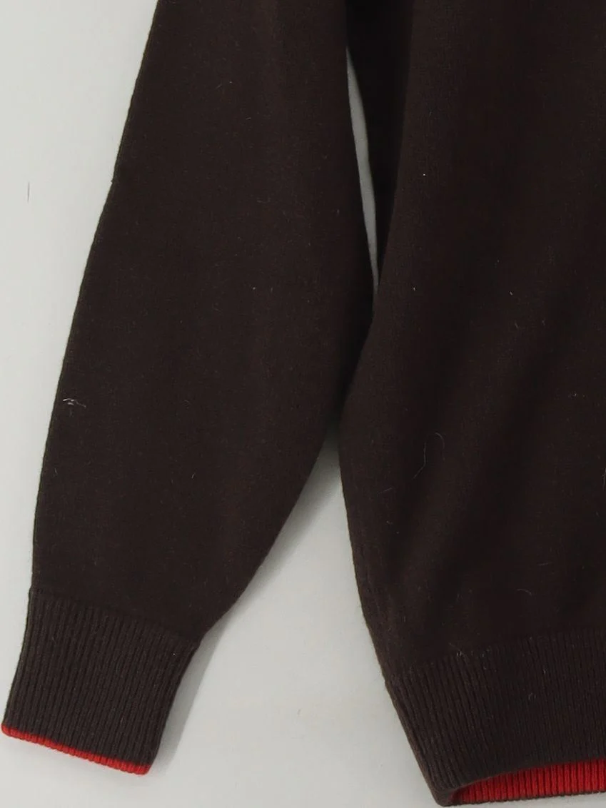 Musto Men's Jumper M Brown 100% Wool V-Neck Pullover New with tags - Image 4