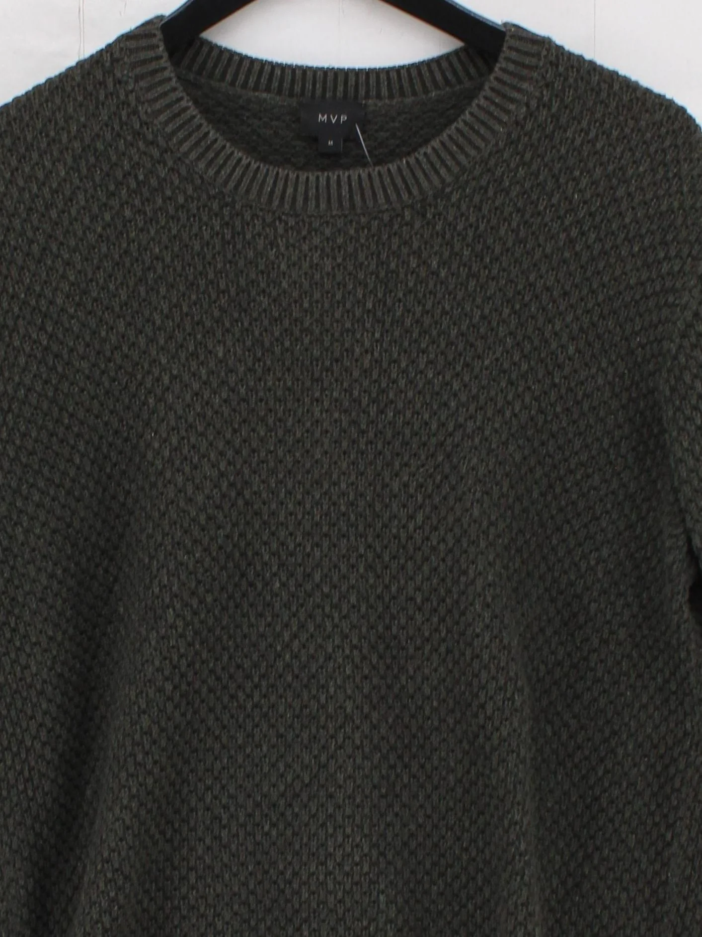 MVP Men's Jumper M Green 100% Cotton Round Neck Pullover - Image 3