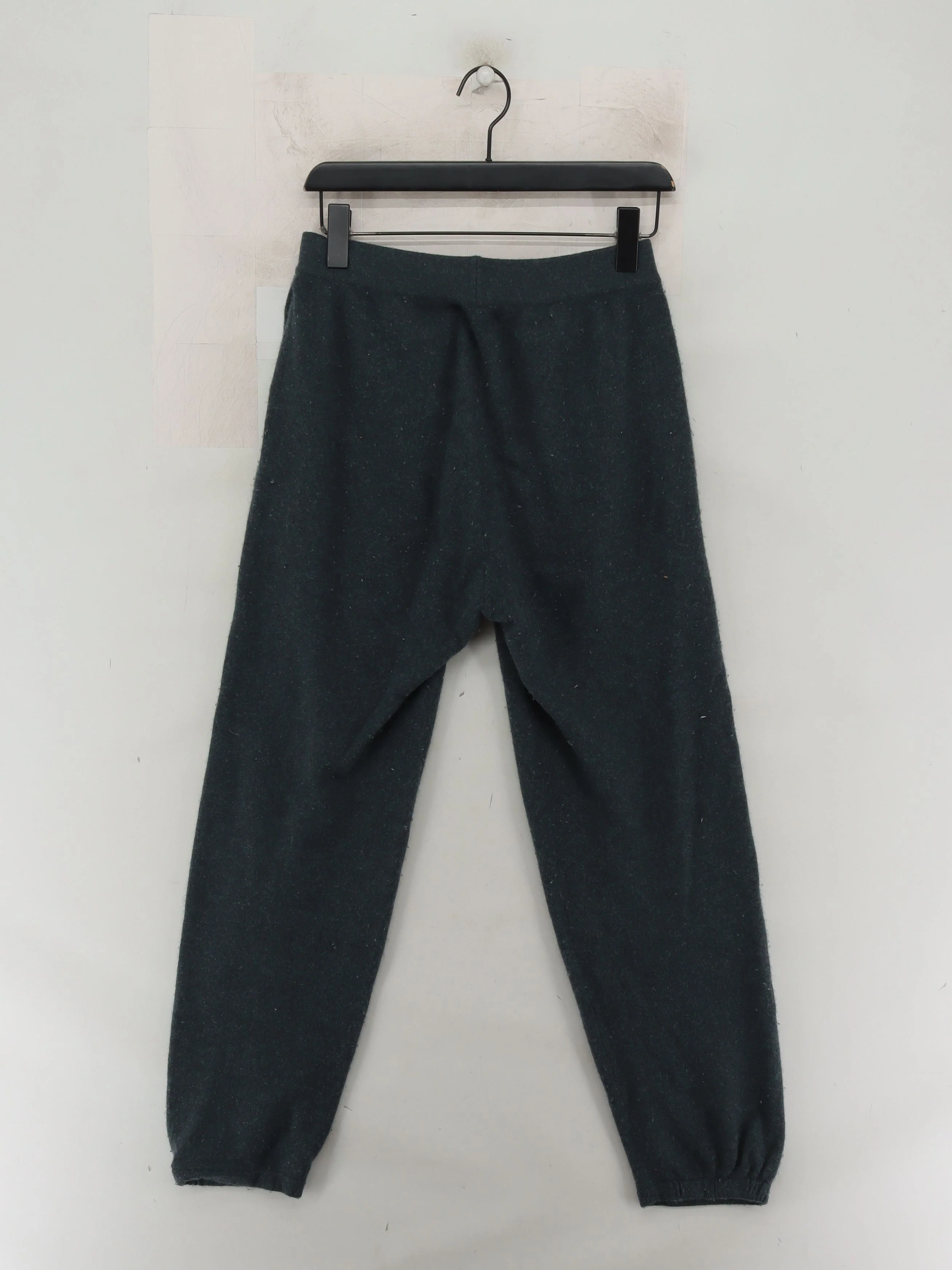 Naadam Women's Sports Bottoms M Green 100% Cashmere Tapered Sweatpants - Image 2