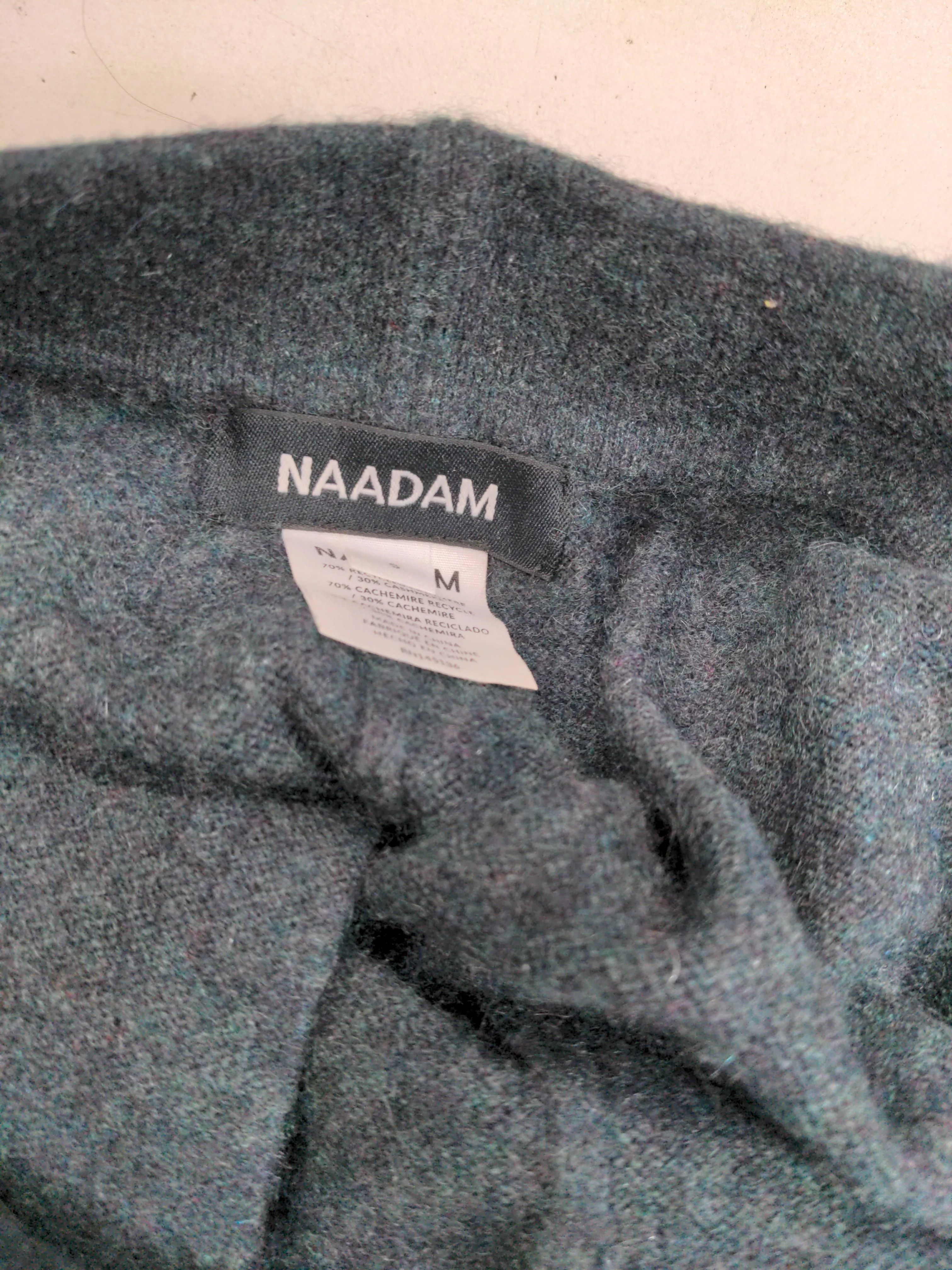 Naadam Women's Sports Bottoms M Green 100% Cashmere Tapered Sweatpants - Image 5
