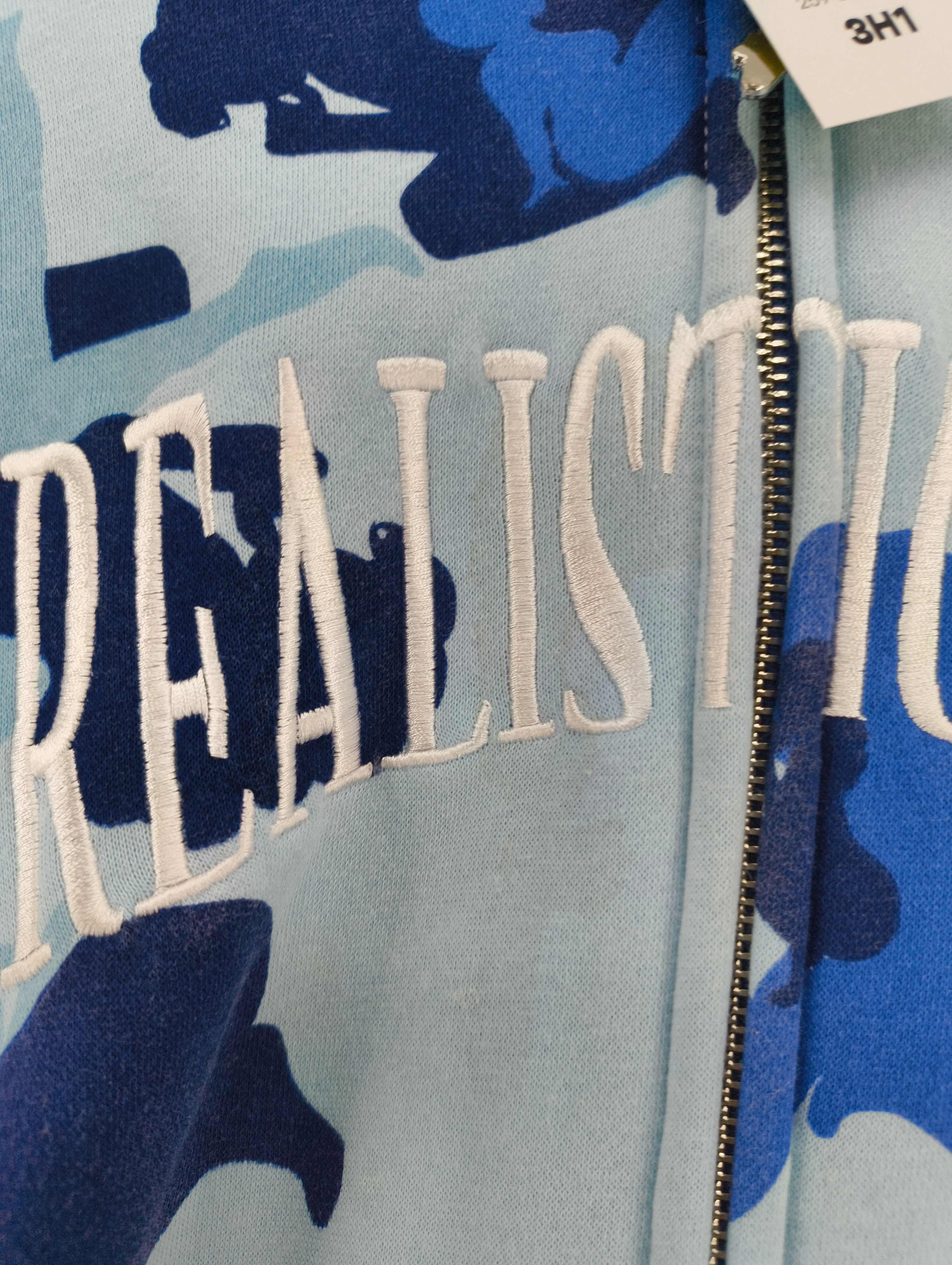 Named Collective Men's Hoodie M Blue Camo 100% Cotton Pullover - Image 5