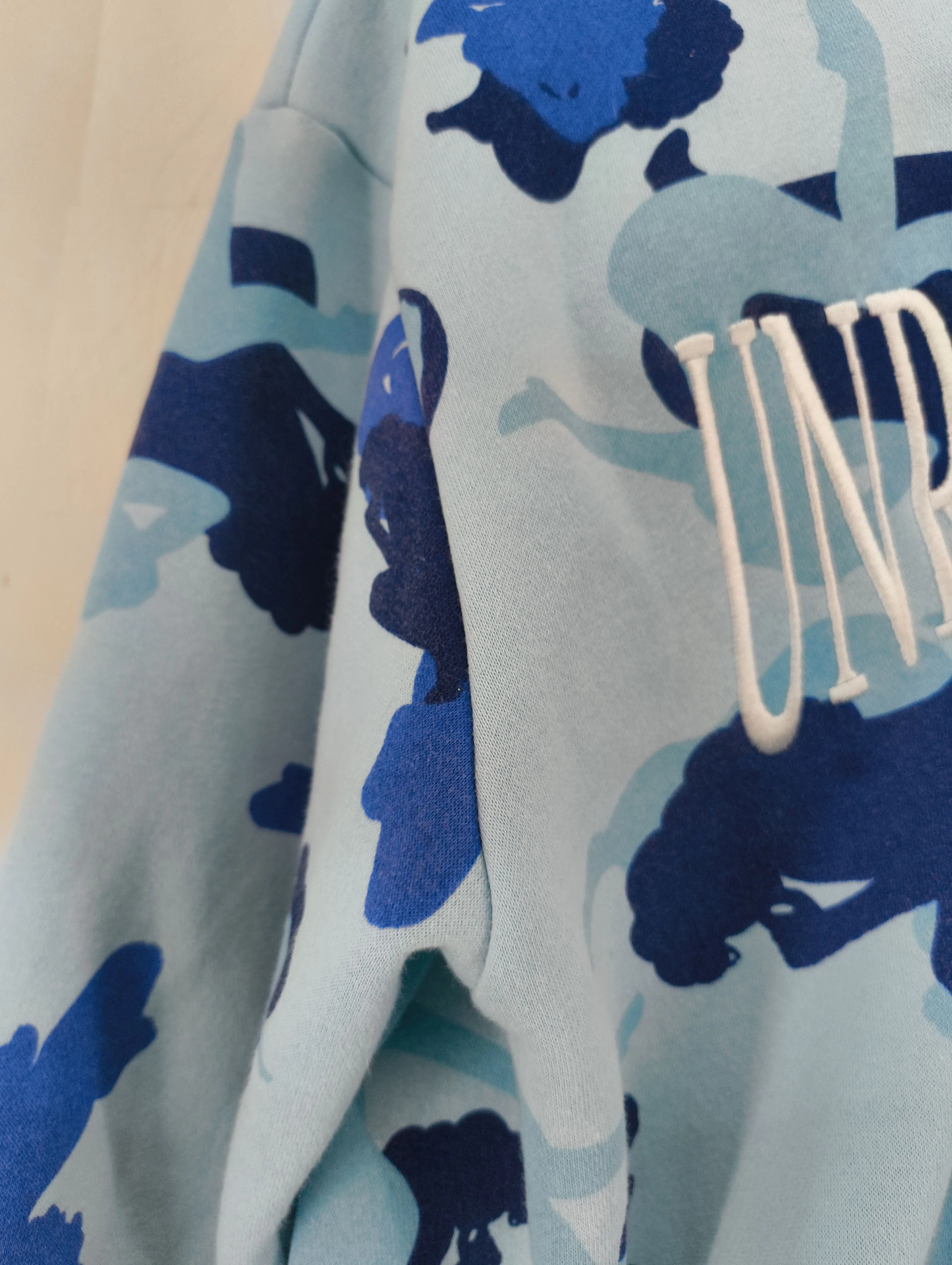 Named Collective Men's Hoodie M Blue Camo 100% Cotton Pullover - Image 6