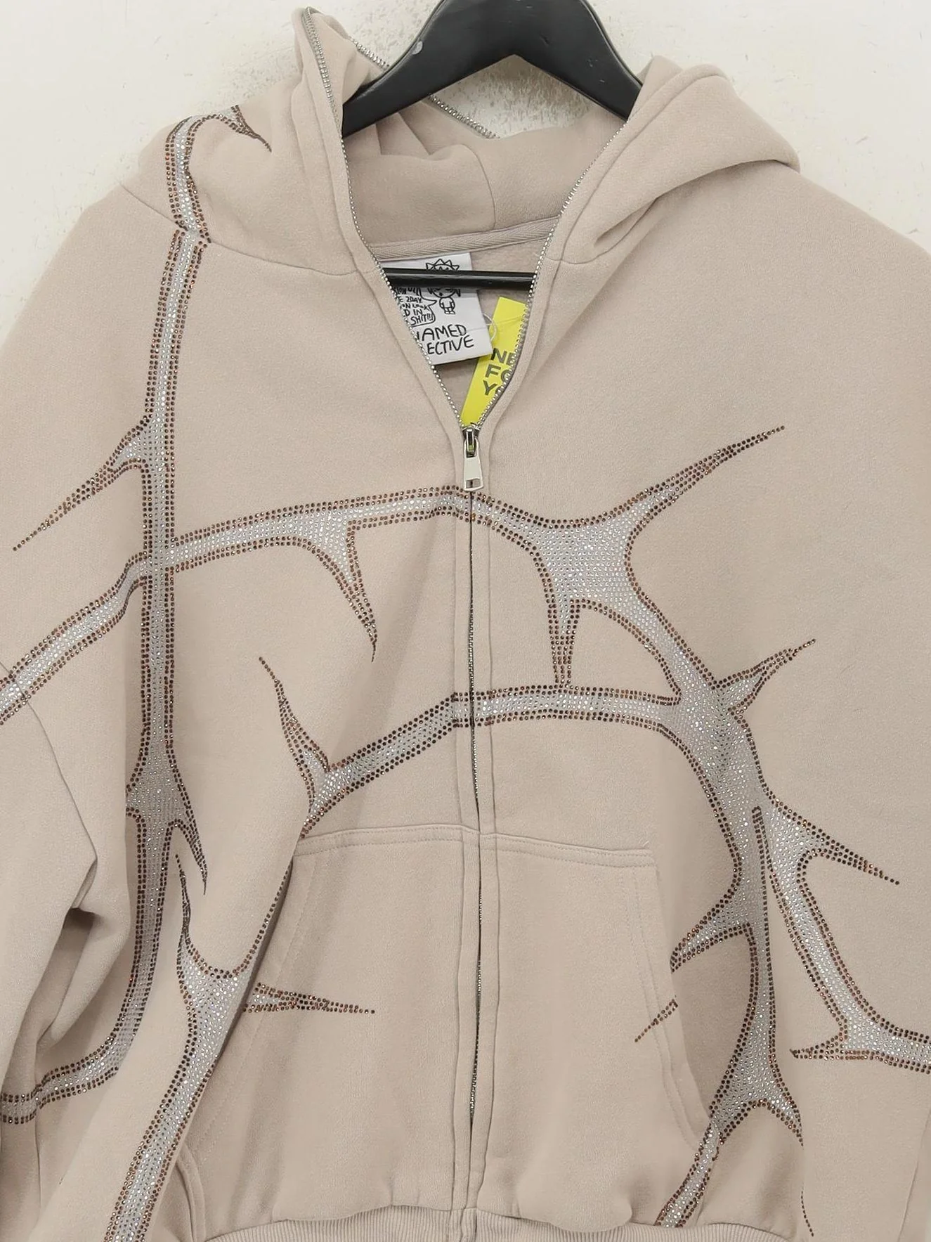 Named Collective Men's Hoodie S Cream Graphic 100% Other Pullover - Image 3