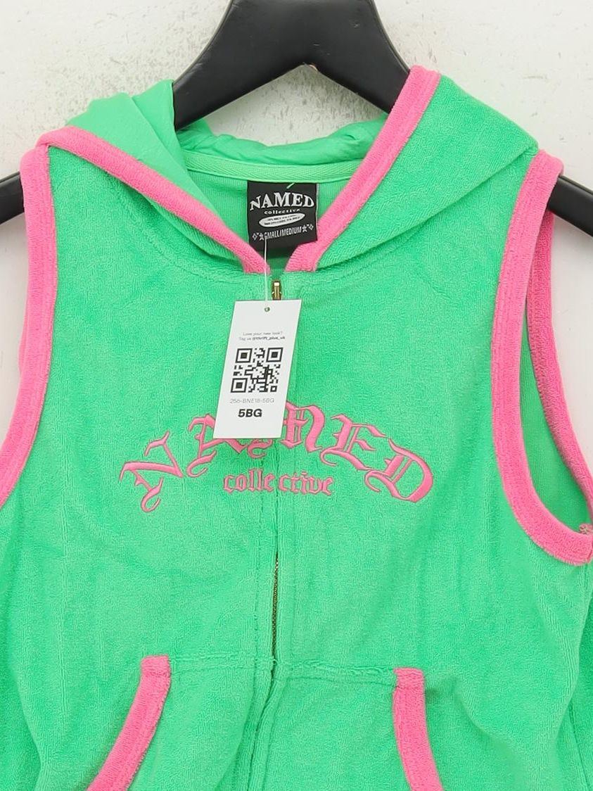 Named Collective Women's Hoodie S Green 100% Cotton Vest - Image 3
