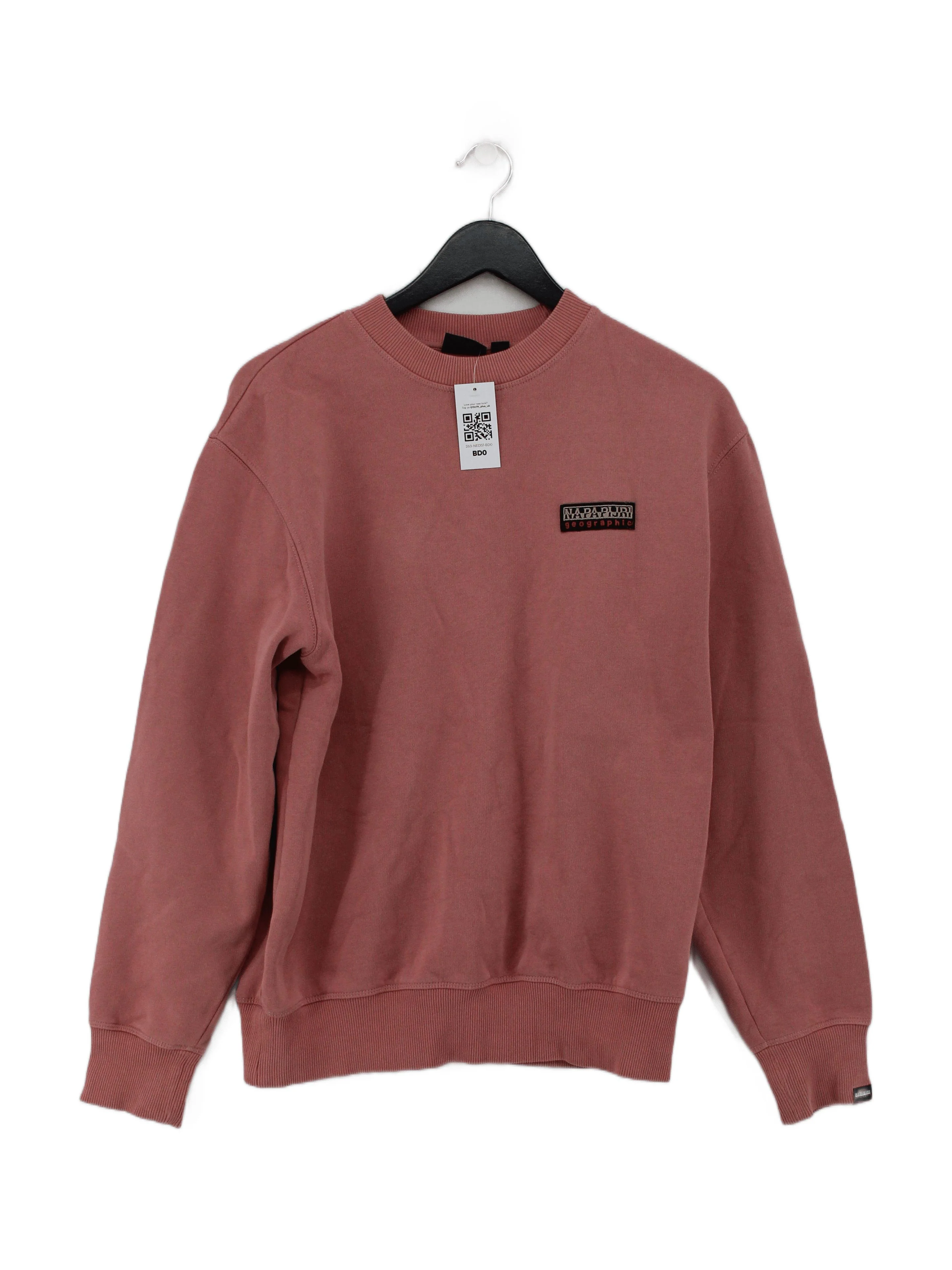 Napapijri Men's Hoodie M Red 100% Cotton Pullover