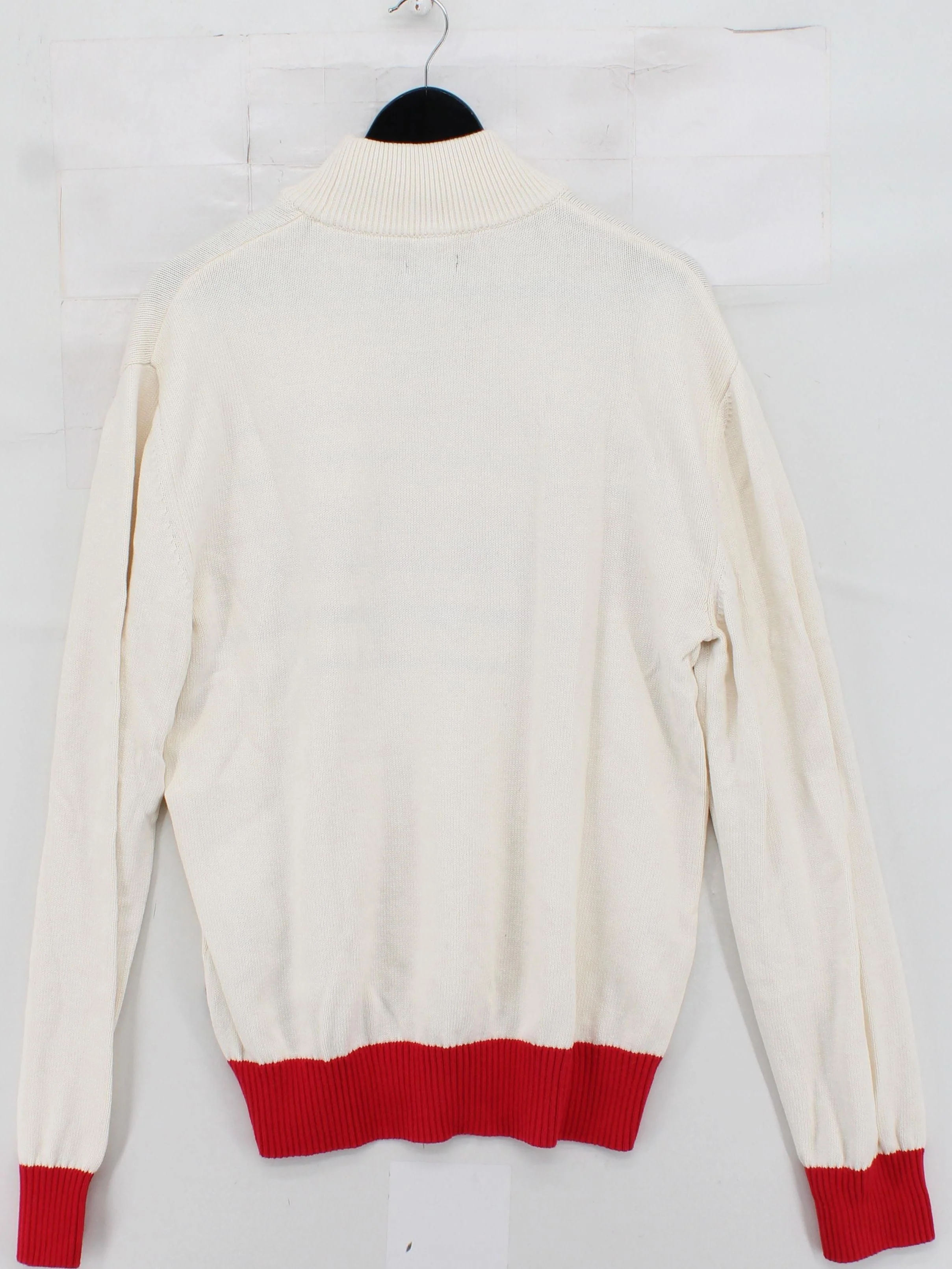 Napapijri Men's Jumper XL Cream Striped Wool with Polyamide Roll Neck Pullover - Image 2