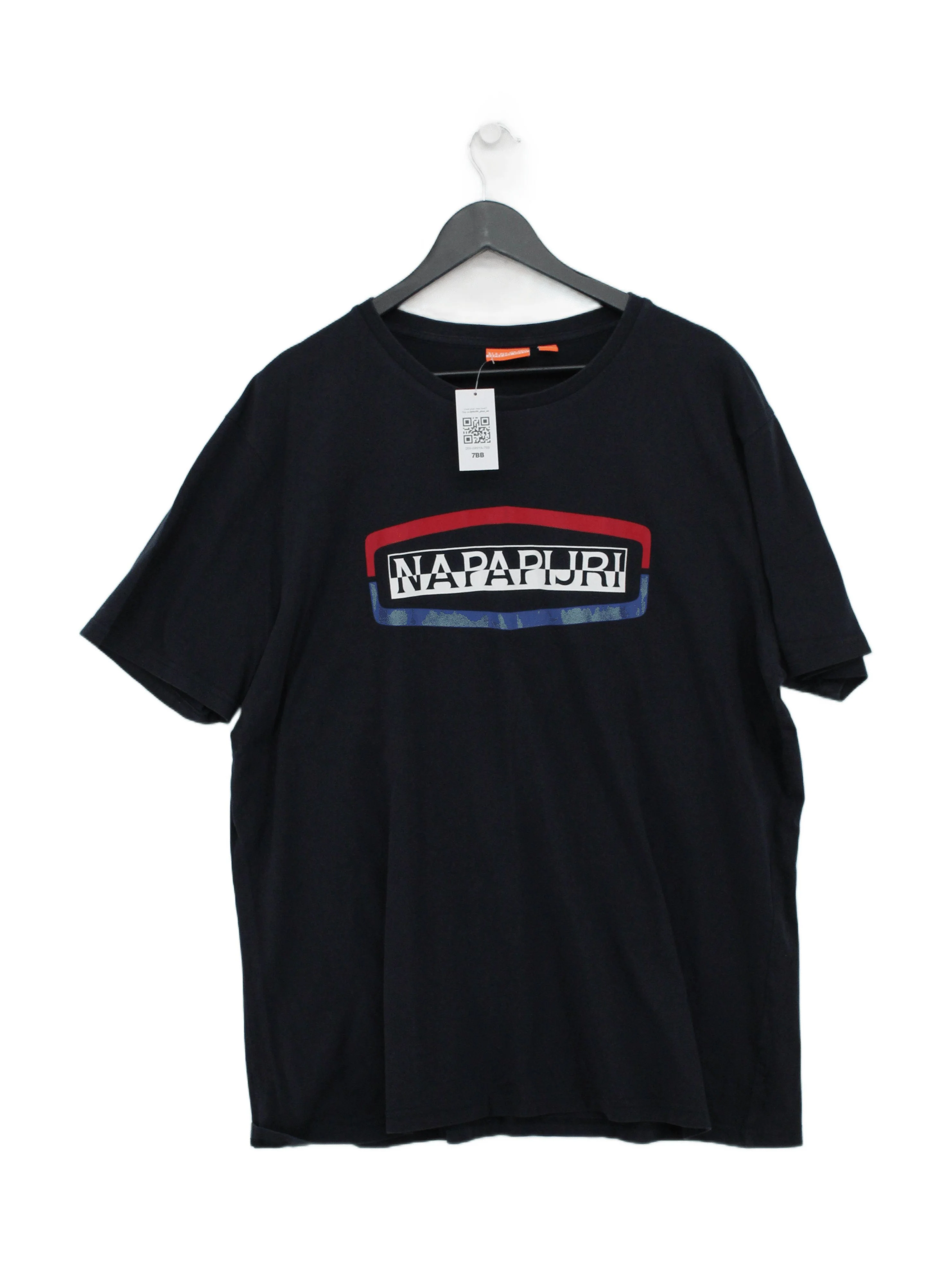 Napapijri Men's T-Shirt L Blue Graphic 100% Cotton Basic