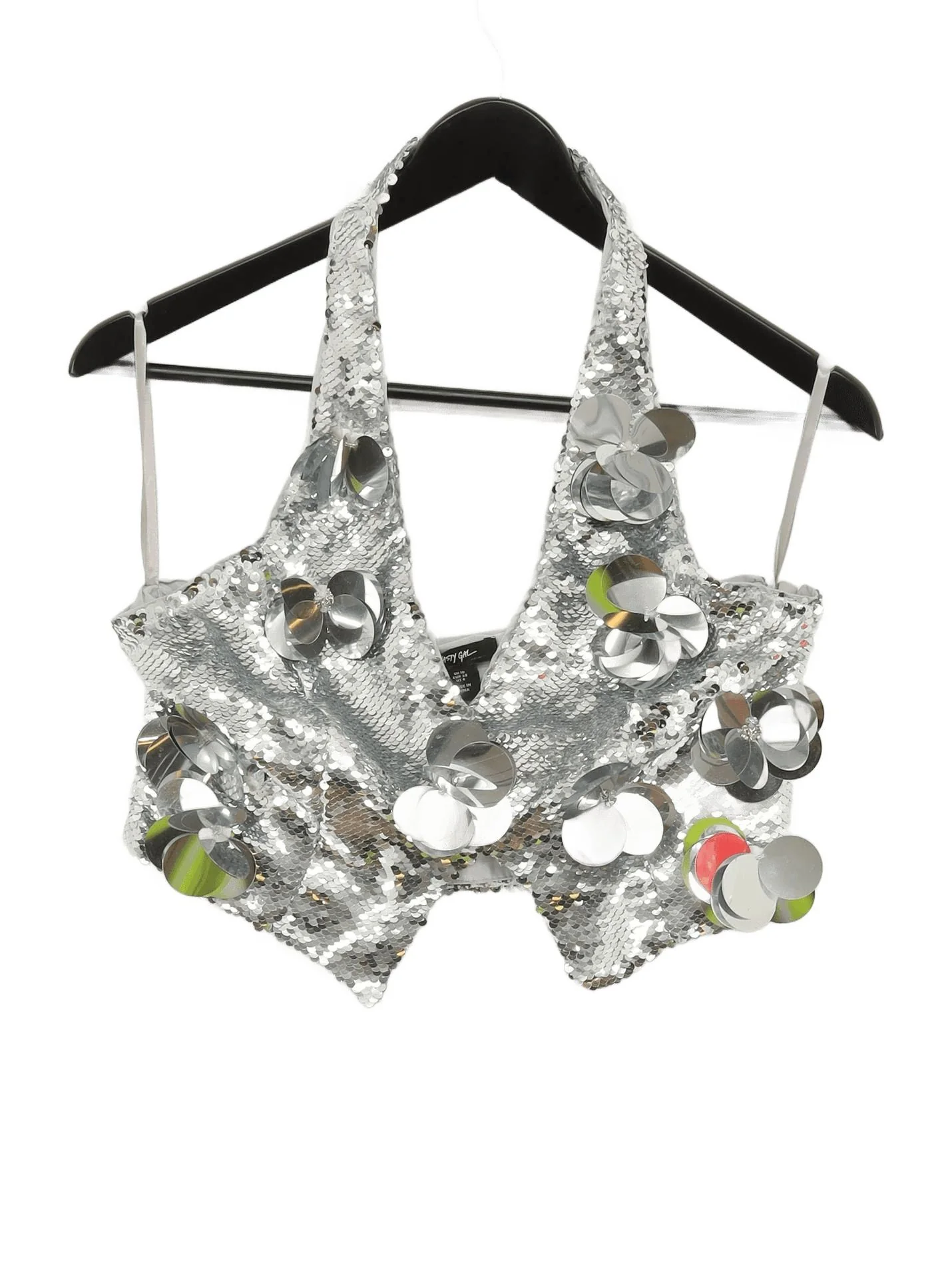 Nasty Gal Women's Top UK 10 Silver Polyester with Other Basic New with tags