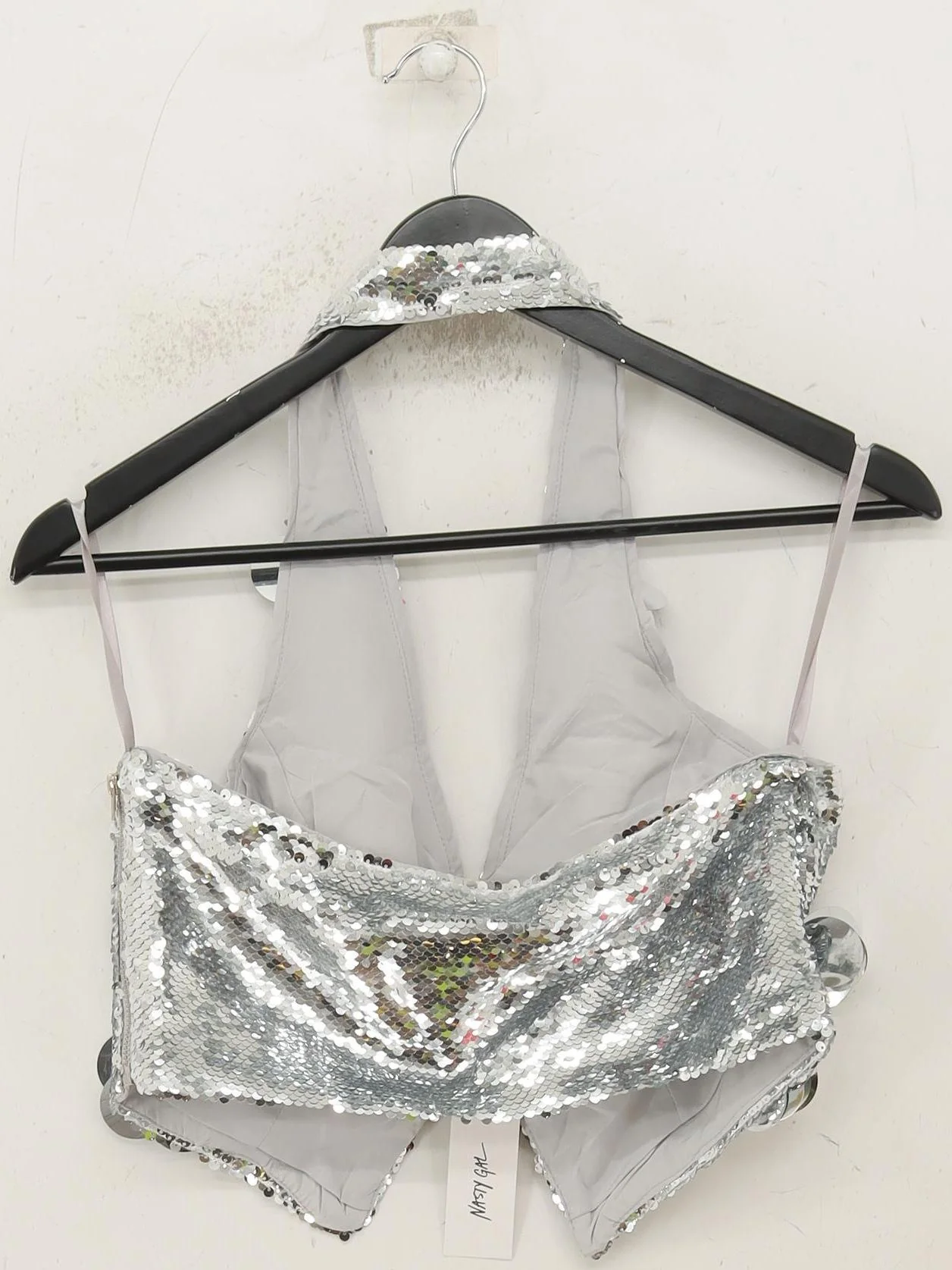 Nasty Gal Women's Top UK 10 Silver Polyester with Other Basic New with tags - Image 2