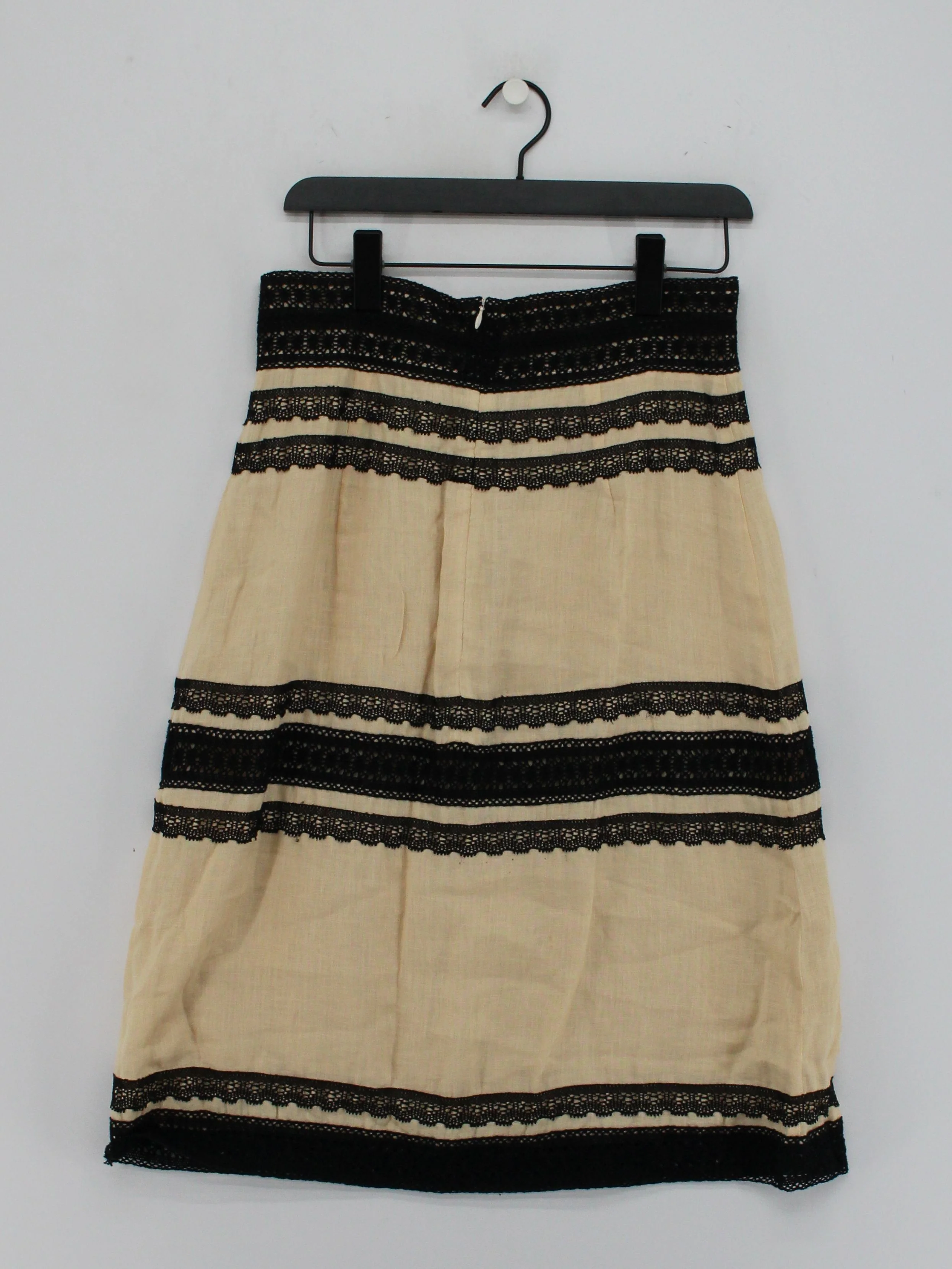 Nathalie Garcon Women's Mini Skirt UK 4 Cream 100% Linen Short Mini - Image 2