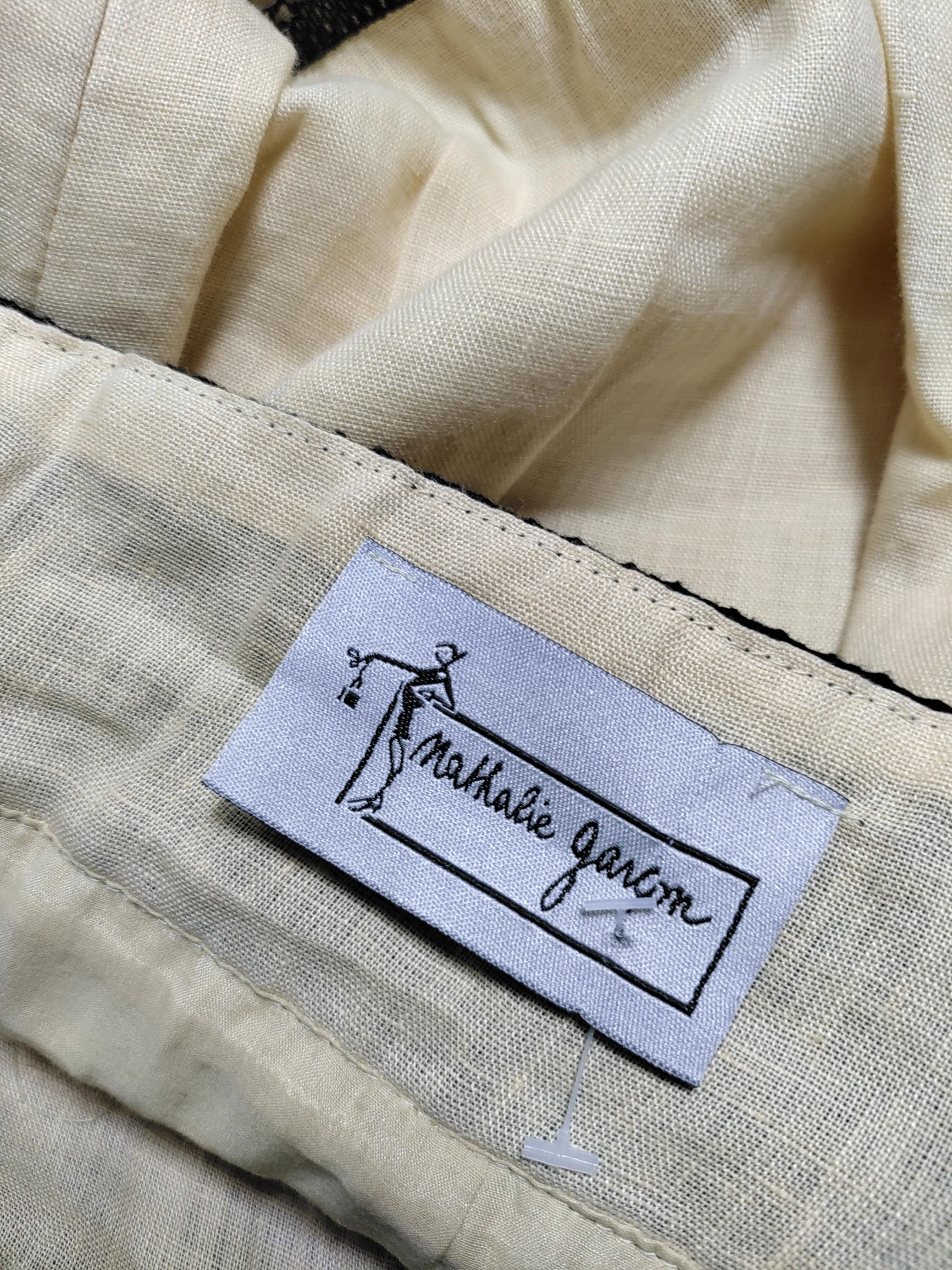 Nathalie Garcon Women's Mini Skirt UK 4 Cream 100% Linen Short Mini - Image 5