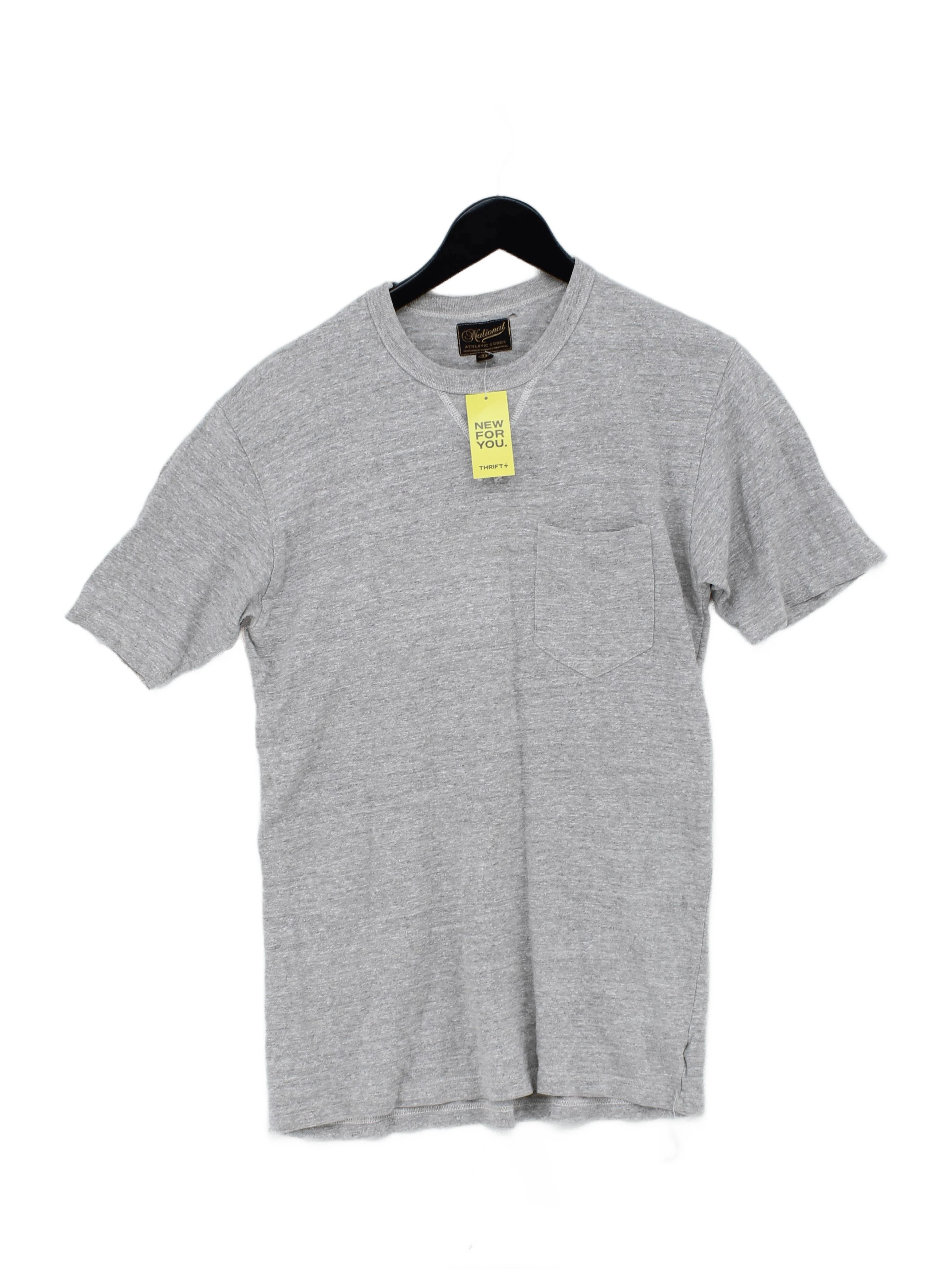 National Athletic Goods Men's T-Shirt S Grey 100% Cotton Basic