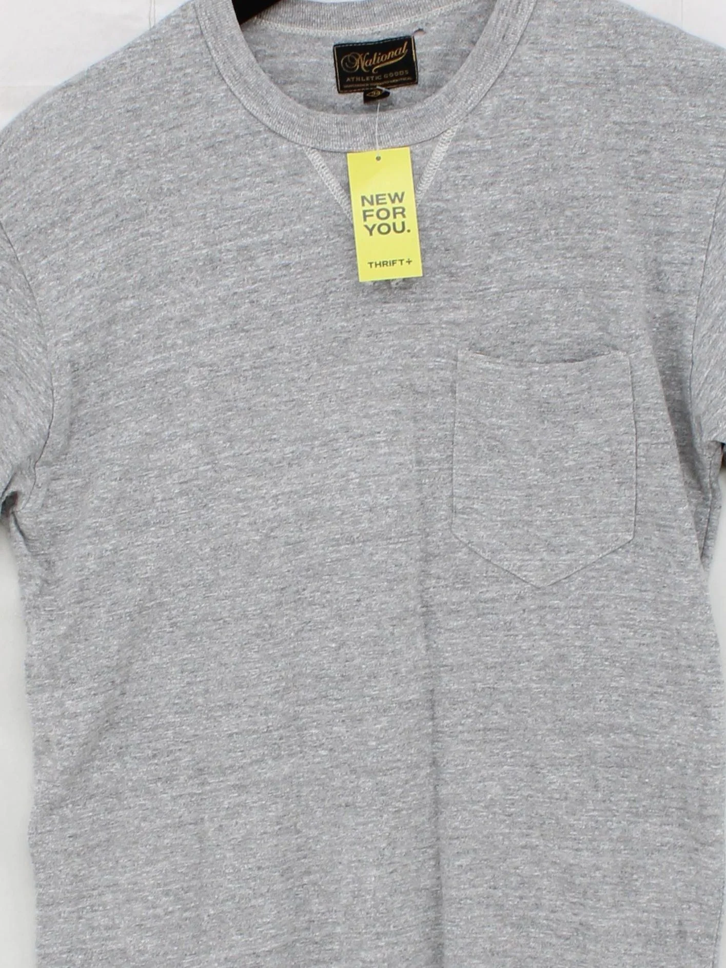 National Athletic Goods Men's T-Shirt S Grey 100% Cotton Basic - Image 3