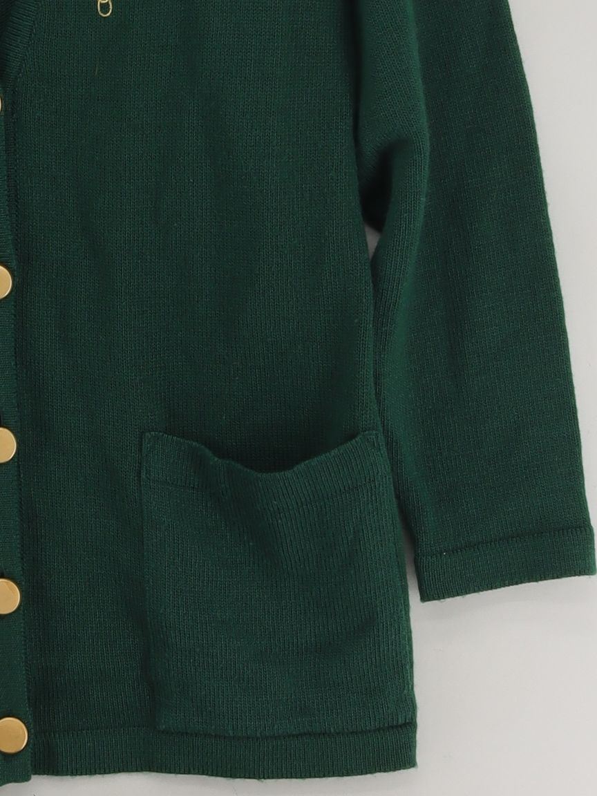 National Athletic Goods Women's Cardigan UK 12 Green 100% Wool V-Neck Cardigan - Image 4