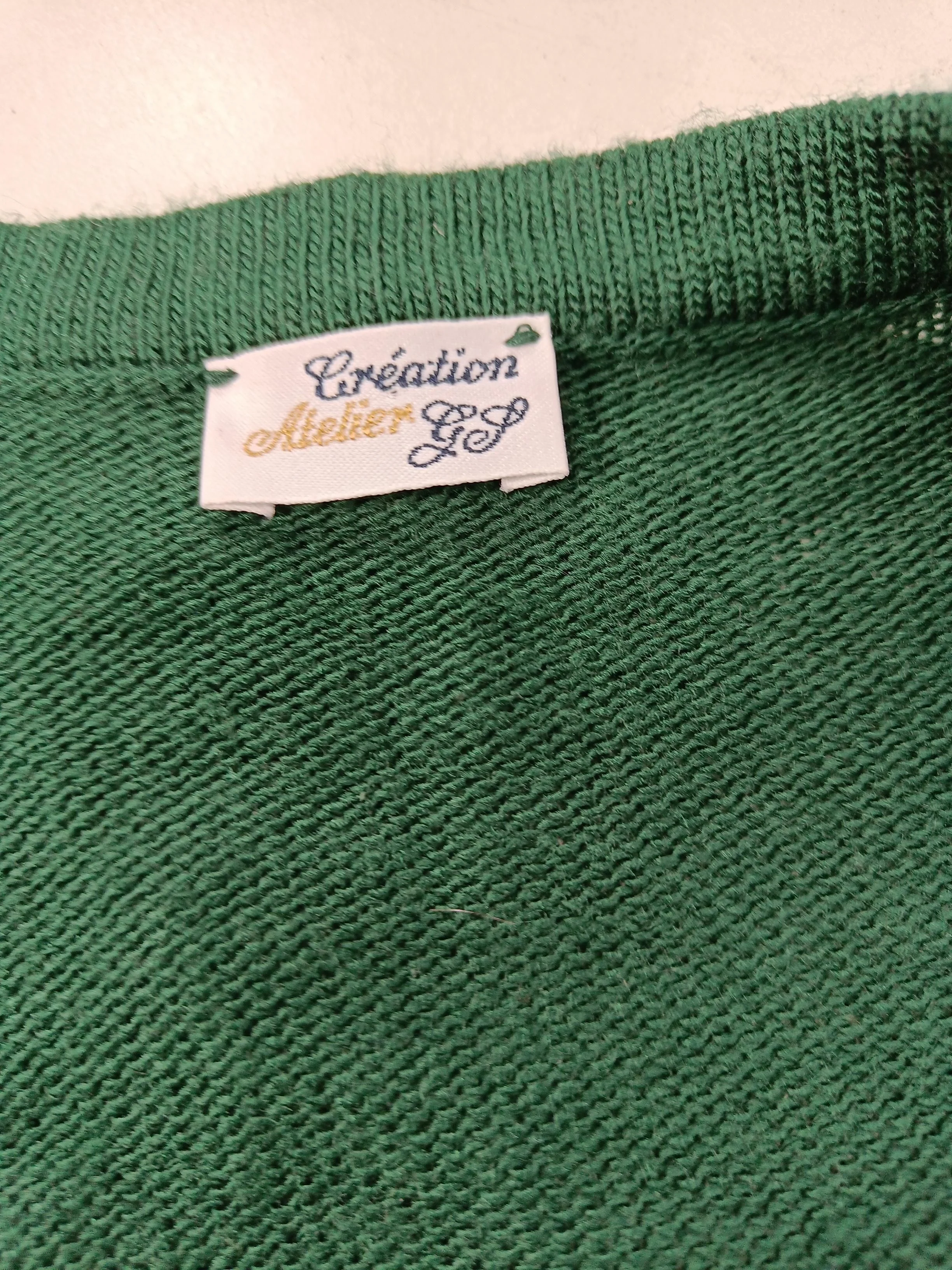National Athletic Goods Women's Cardigan UK 12 Green 100% Wool V-Neck Cardigan - Image 6