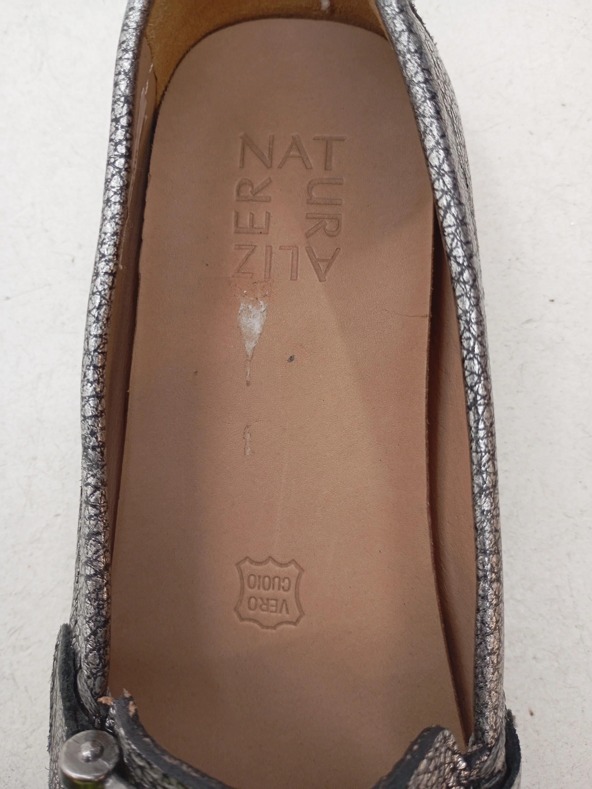 Naturalizer Women's Flat Shoes UK 3 Silver 100% Leather Loafer - Image 6
