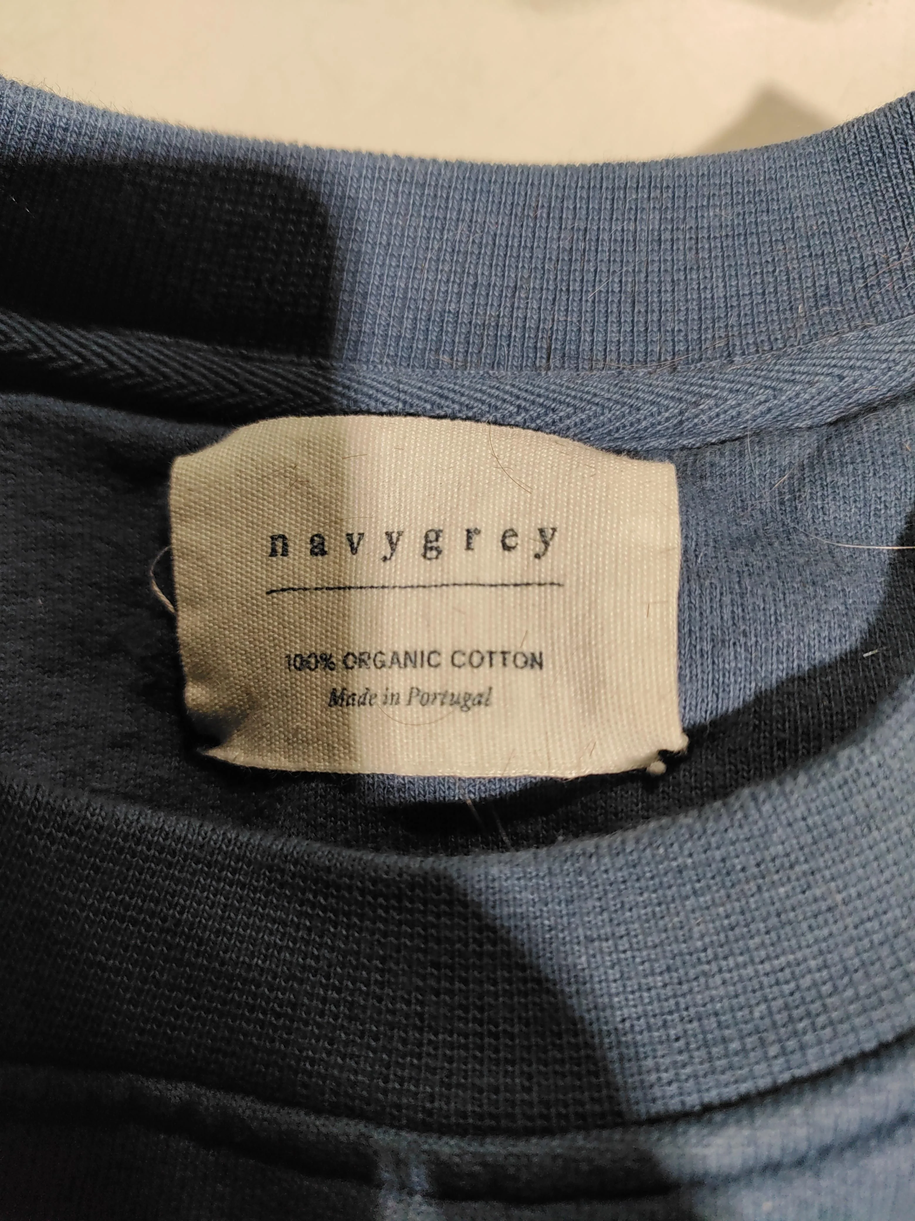 Navy Grey Men's Hoodie S Blue 100% Cotton Pullover - Image 5
